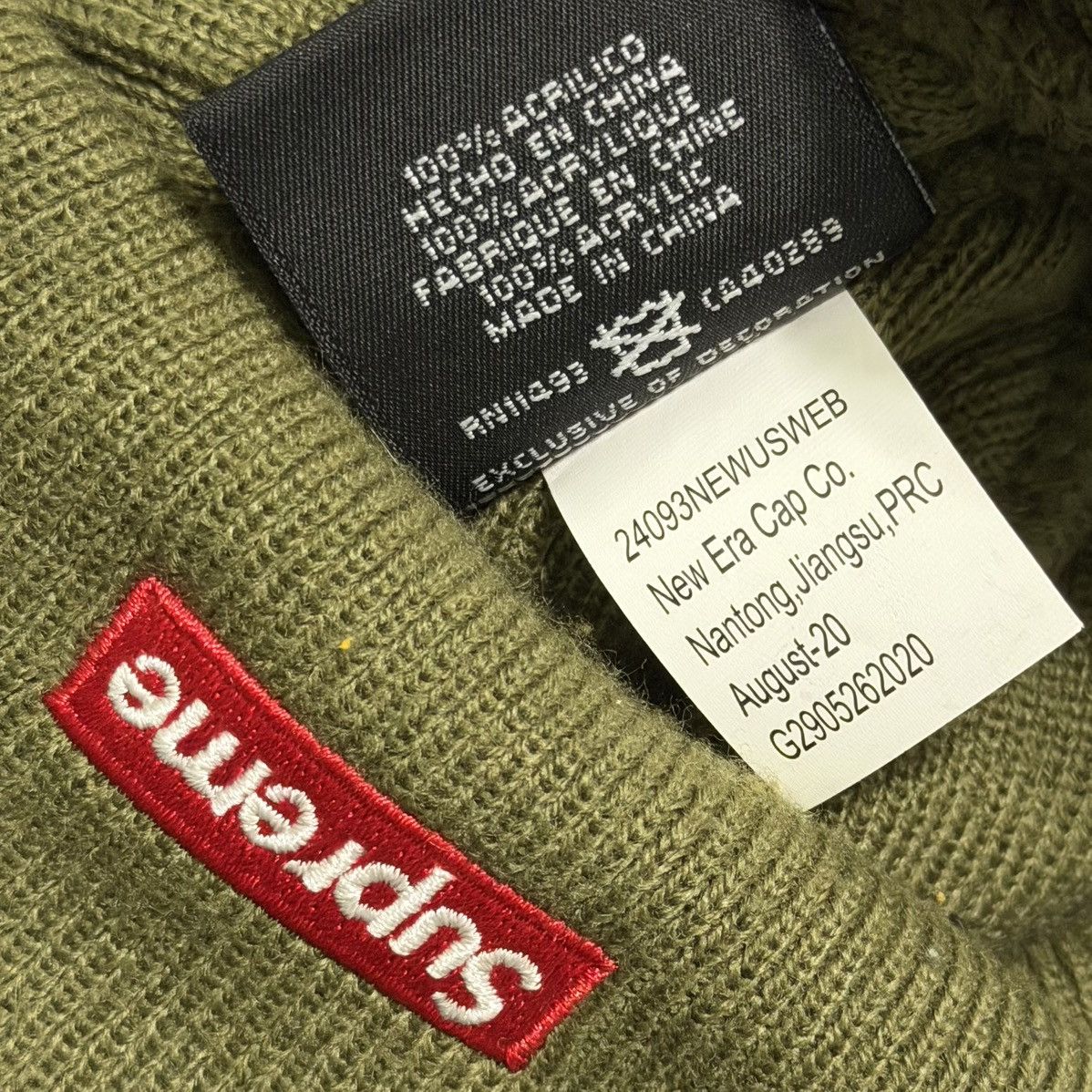 Supreme Supreme New Era Los Angeles Shop Light Olive Beanie FW20 OS Size ONE SIZE - 5 Thumbnail