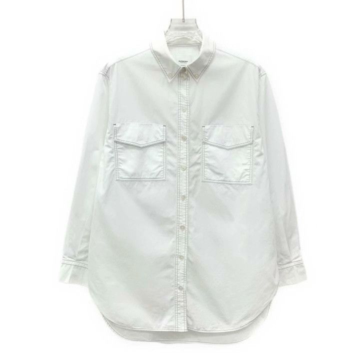 Burberry Burberry White Line Cotton Collared Shirt Size XXS / US 00 / IT 34 - 1 Thumbnail