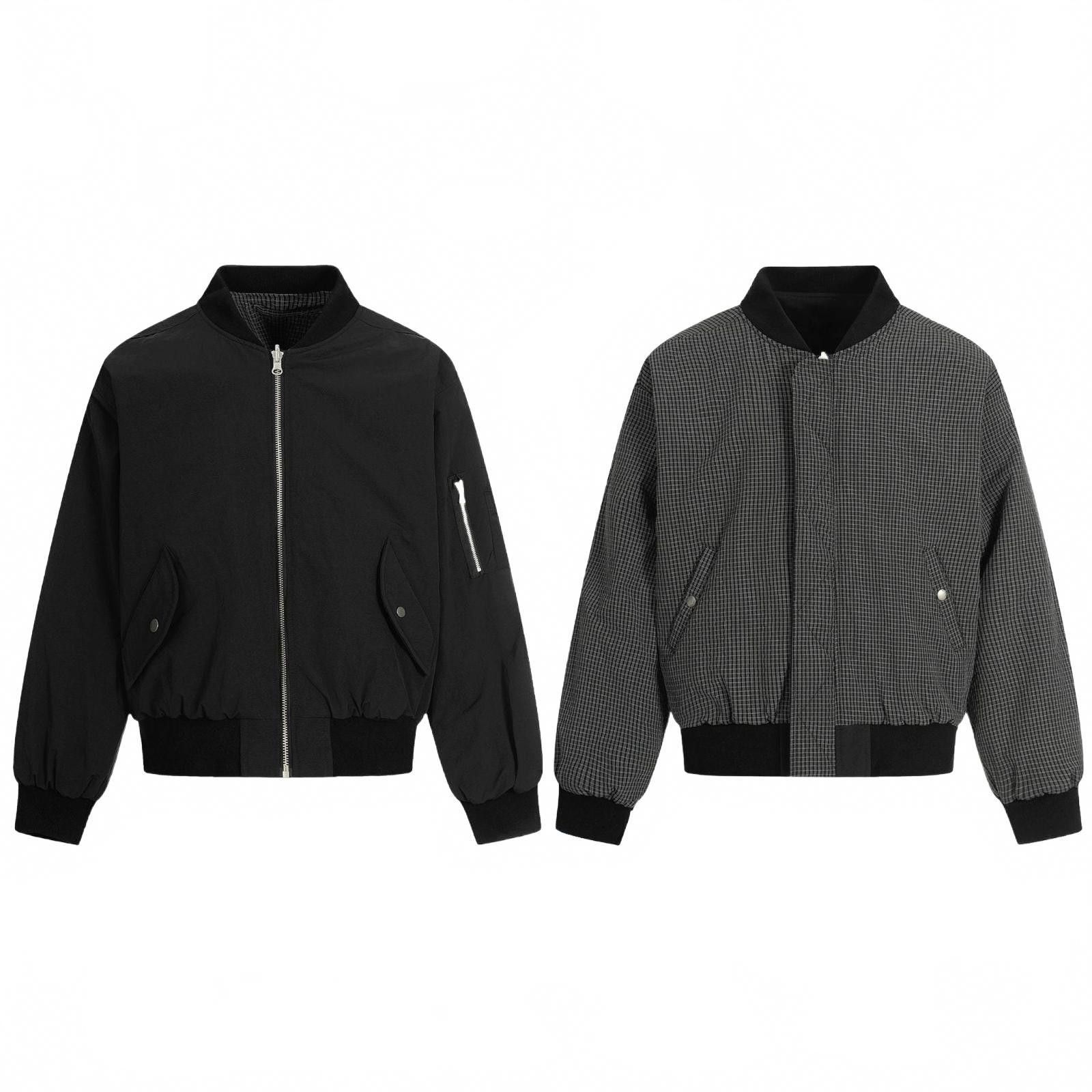 Japanese Brand Black Oversized Bomber Jacket, Reversible Men's Outerwear Size US M / EU 48-50 / 2 - 5 Thumbnail