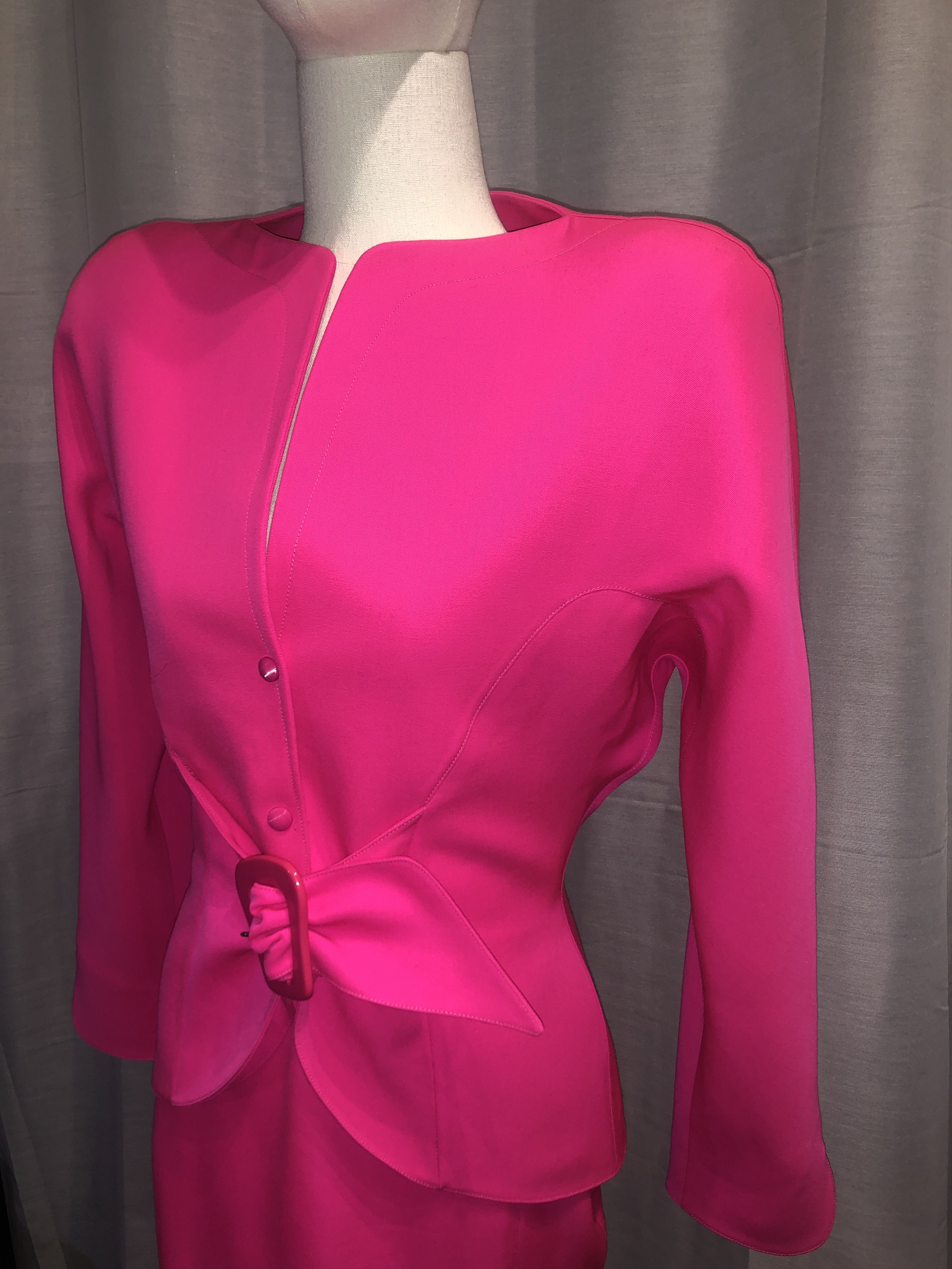 Thierry Mugler Fluo Pink Skirt Suit Size M / US 6-8 / IT 42-44 - 2 Thumbnail