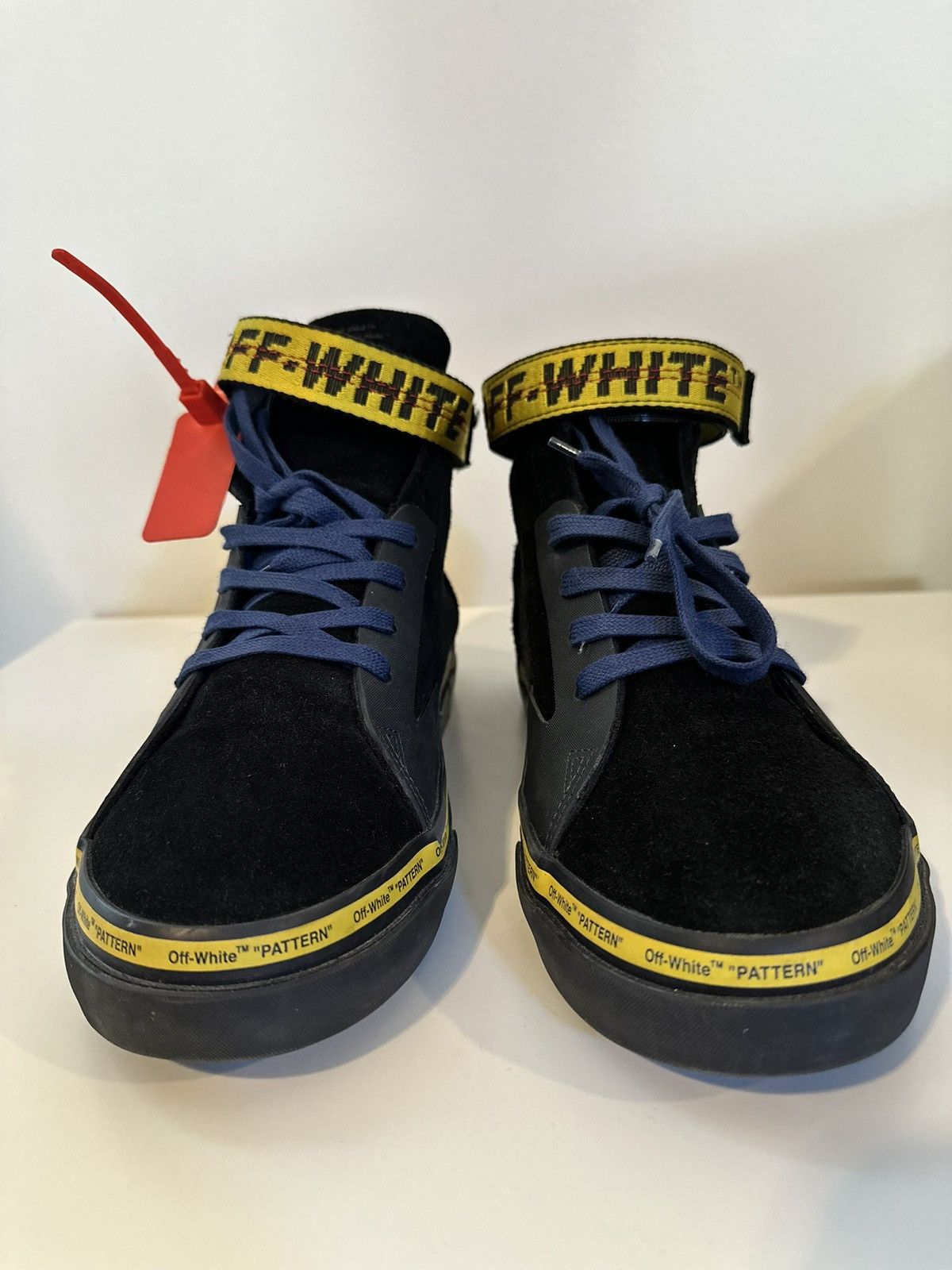 Off-White Off -White Vulc Mid Black Yellow Suede Skate Sneakers Size US 10 / EU 43 - 2 Thumbnail