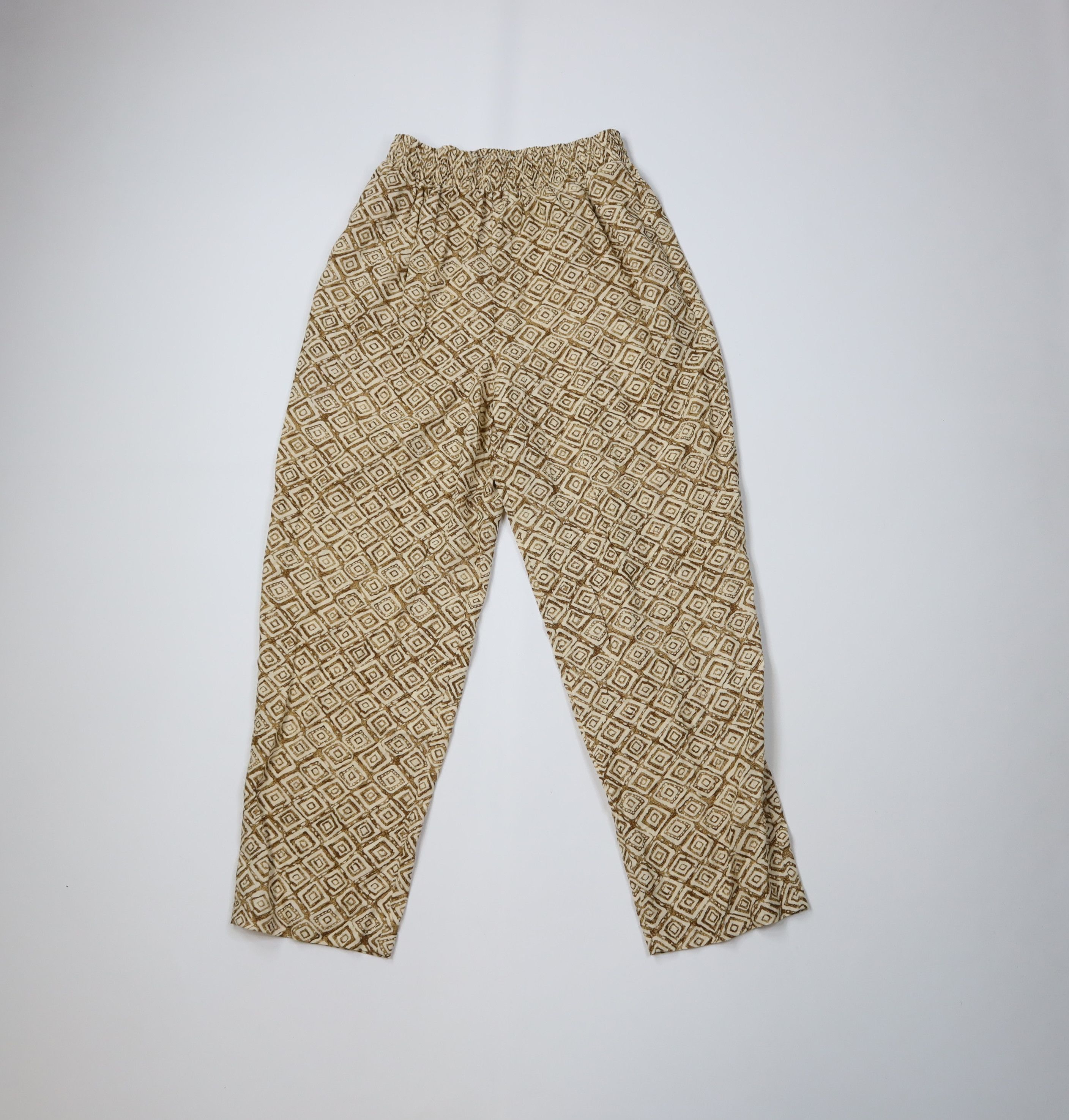 Vintage Vintage 90s Streetwear Geometric Rayon Tapered Leg Pants USA Size 26" / US 2 / IT 38 - 1 Thumbnail