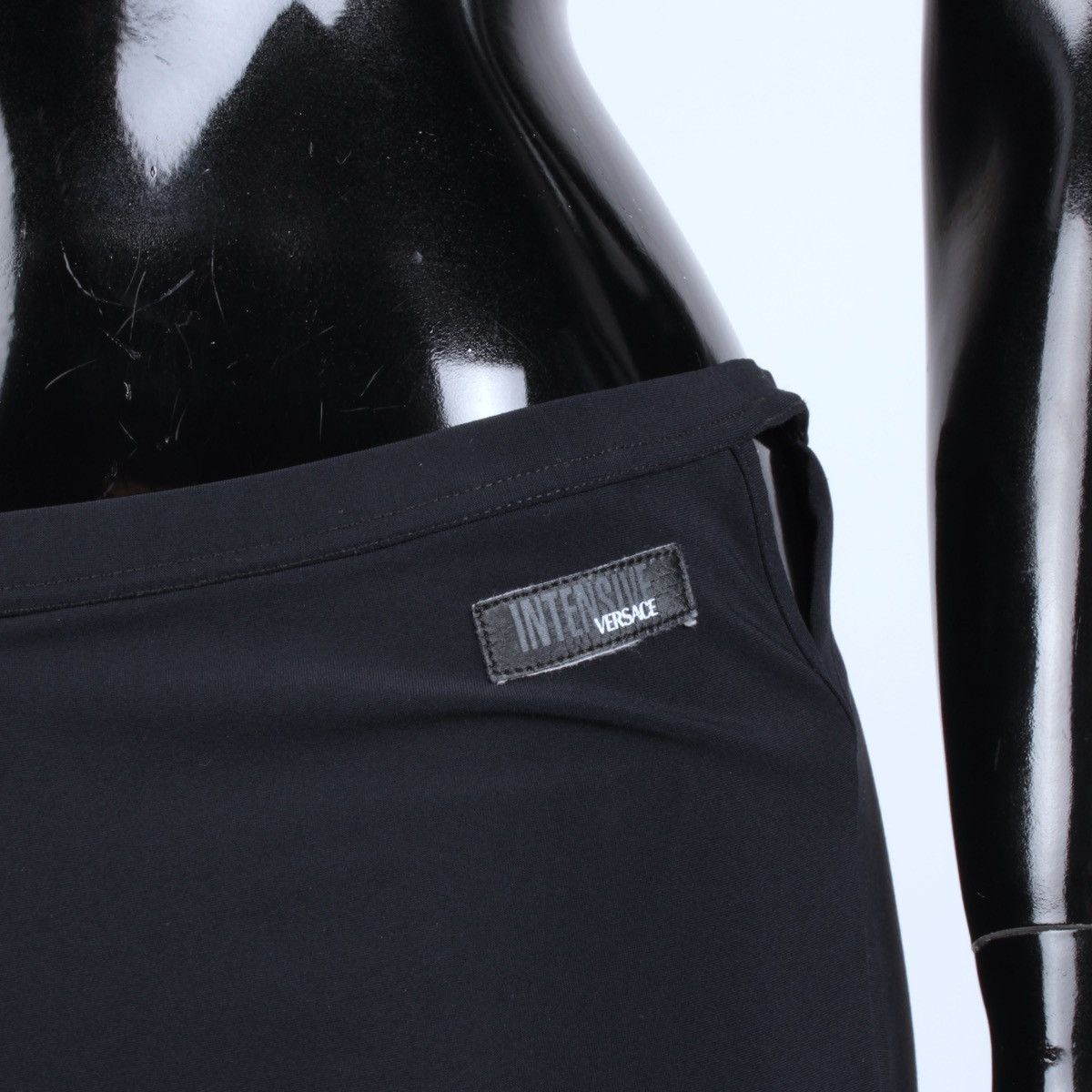 Versace × Vintage Versace Intensive Black Nylon Womens Wide Leg Pants Size 32" / US 10 / IT 46 - 4 Thumbnail