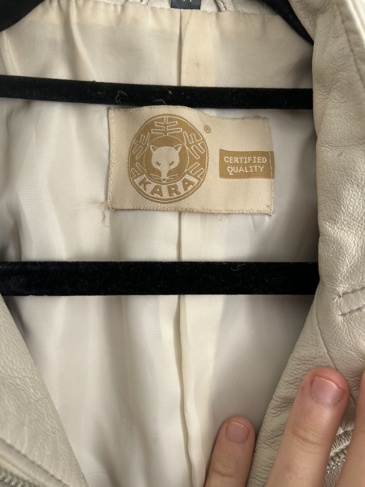 KARA Kara Off White LeatherJacket Size L / US 10 / IT 46 - 4 Thumbnail