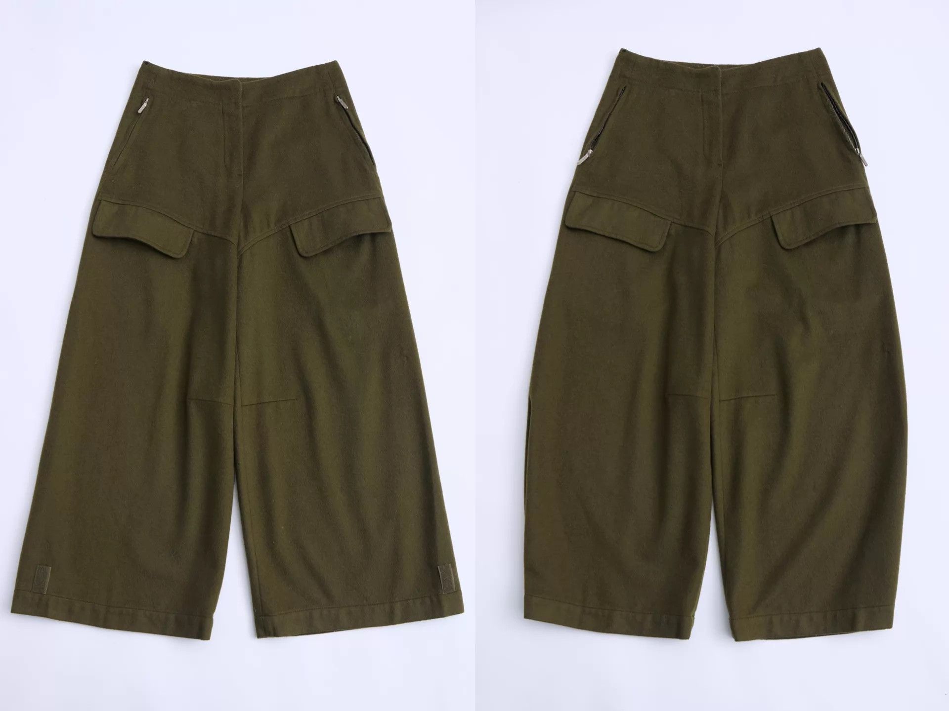 Sportmax SPORTMAX Wool Wide-Leg Cargo Pants Velcro Cuffs 34 Size 26" / US 2 / IT 38 - 8 Thumbnail