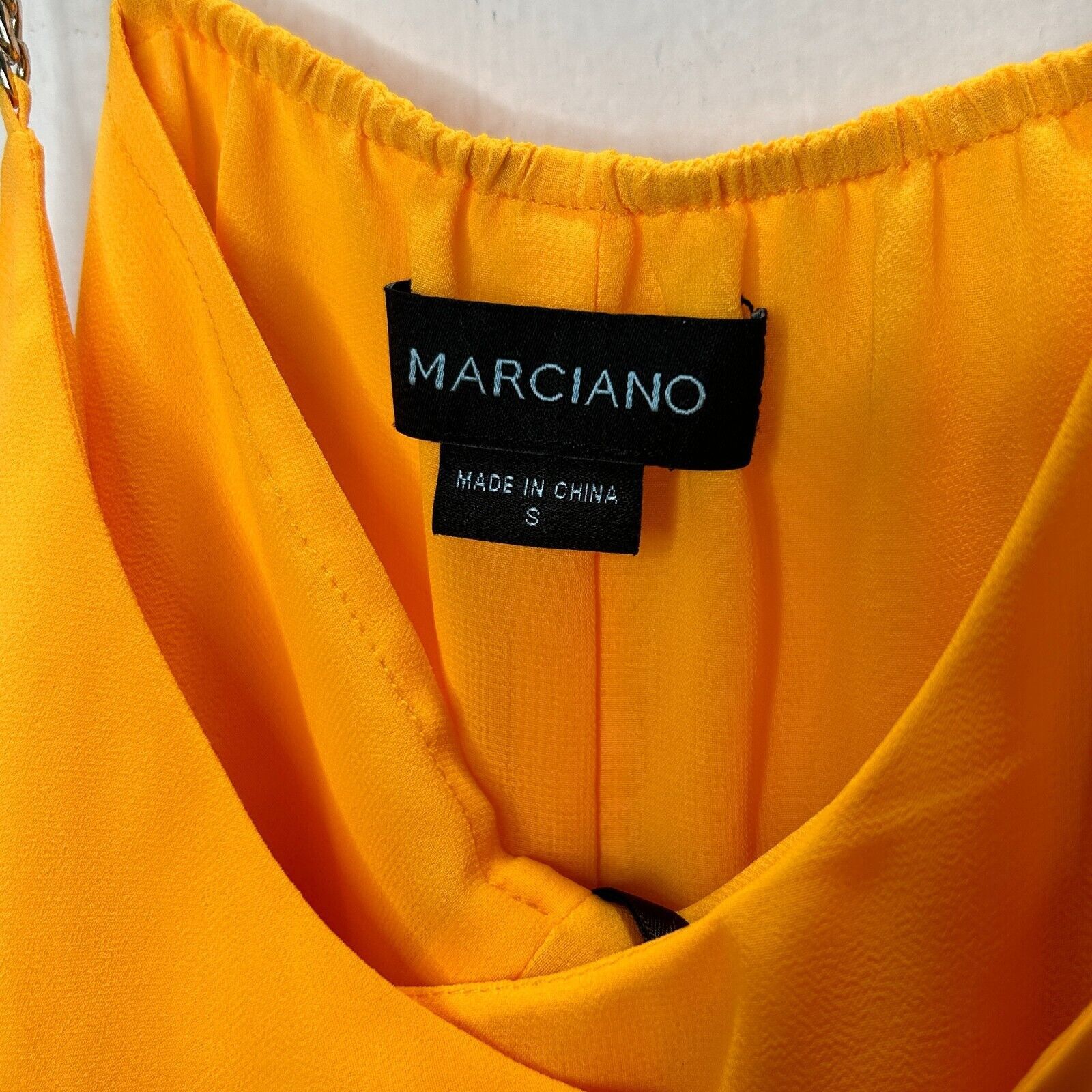Other Marciano Yellow Tiered Ruffle Round Neck Chain Strap Blouse Size S / US 4 / IT 40 - 3 Thumbnail