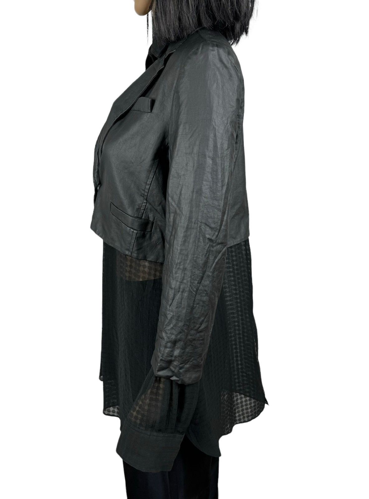 Alexander Wang Alexander Wang 2in1 Waxed Jacket with silk Shirt size 4 Size L / US 10 / IT 46 - 9 Thumbnail