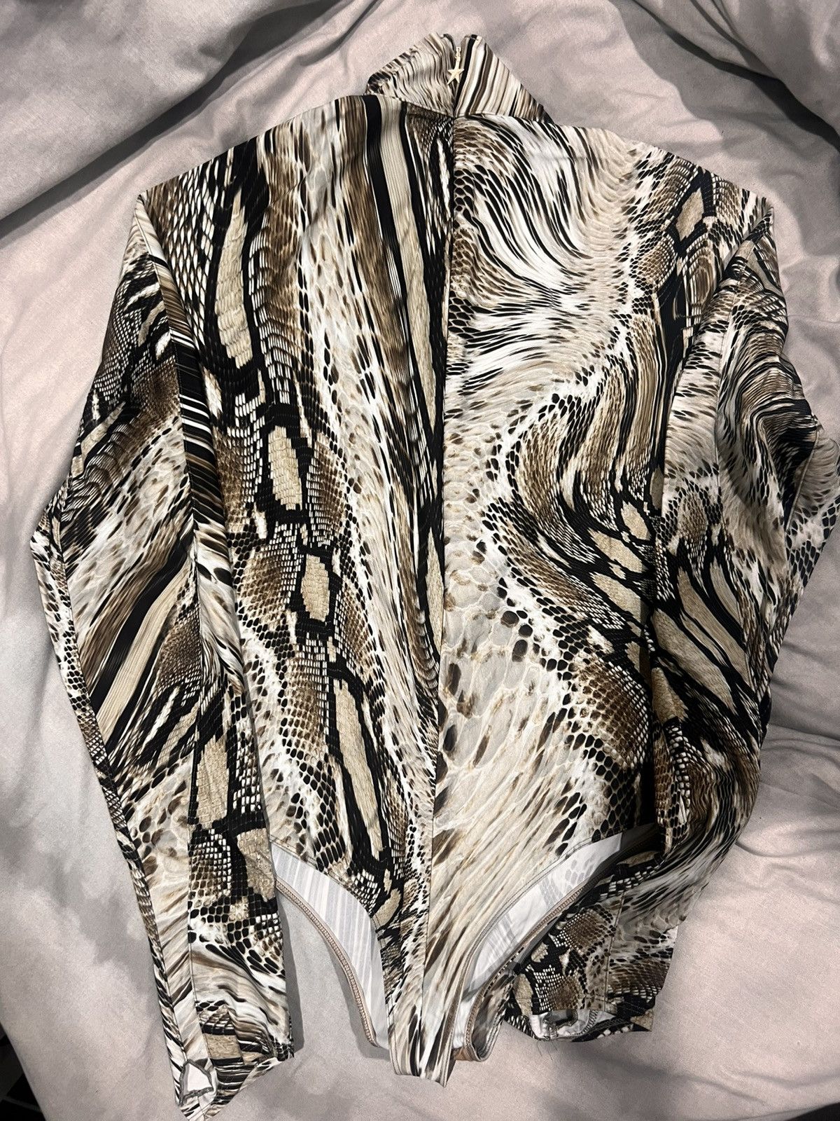 Mugler Snake printed high neck logo bodysuit - Mugler Size L / US 10 / IT 46 - 5 Thumbnail