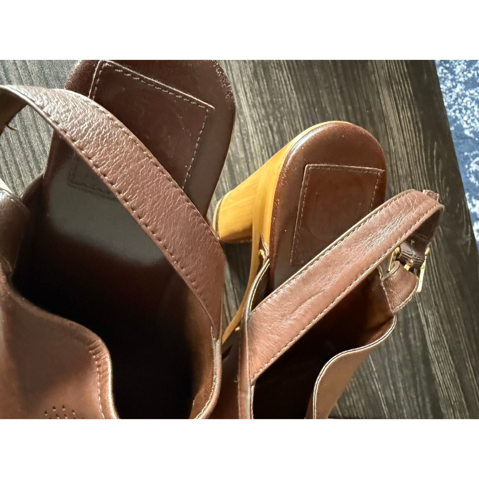 Tory Burch Tory Burch Brayden Leather Logo Slingback Wood Clog Sz. 7 Size US 7 / IT 37 - 4 Thumbnail