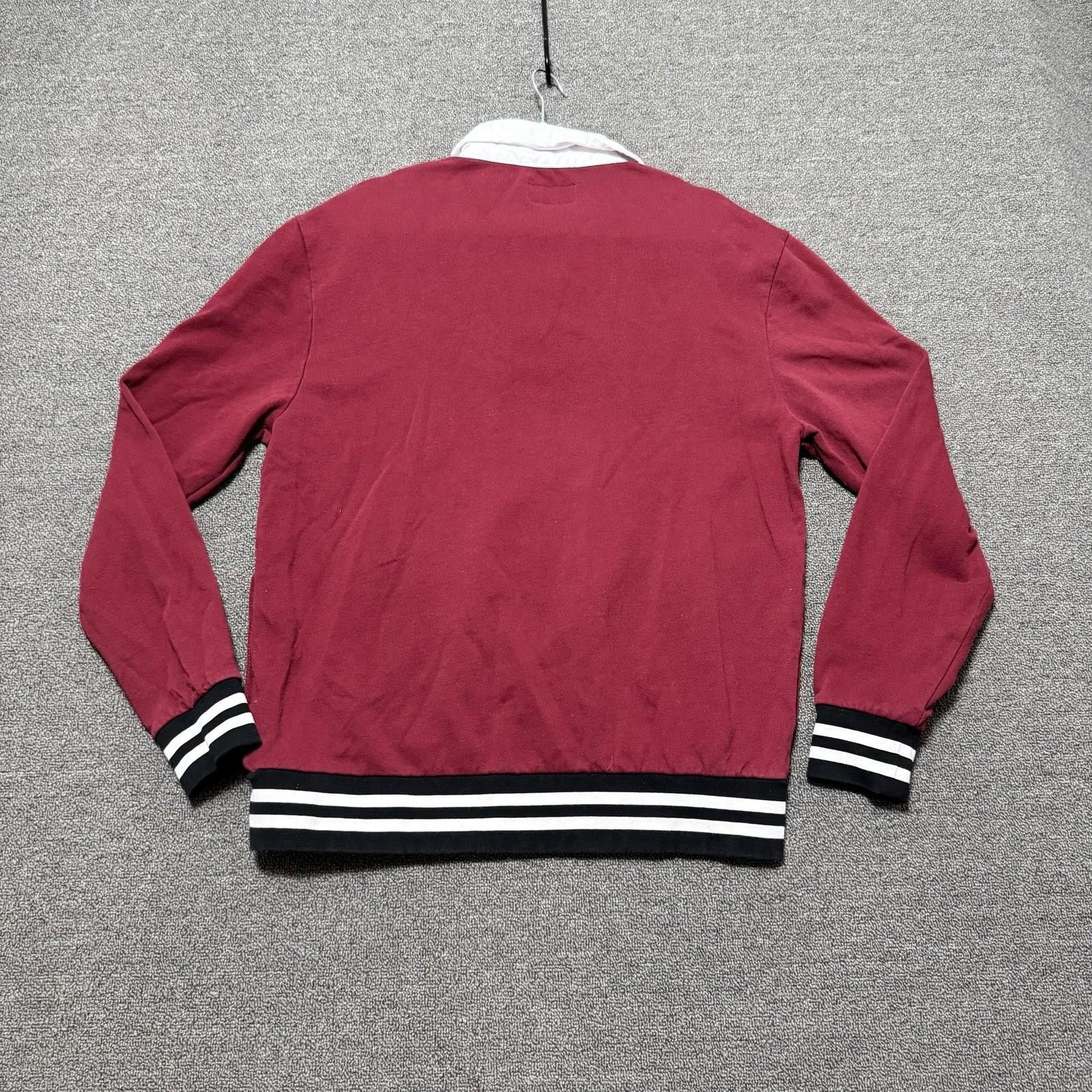 True Religion True Religion Mens M MaroonLong Sleeve Y2K Rugby Polo Size US M / EU 48-50 / 2 - 2 Thumbnail
