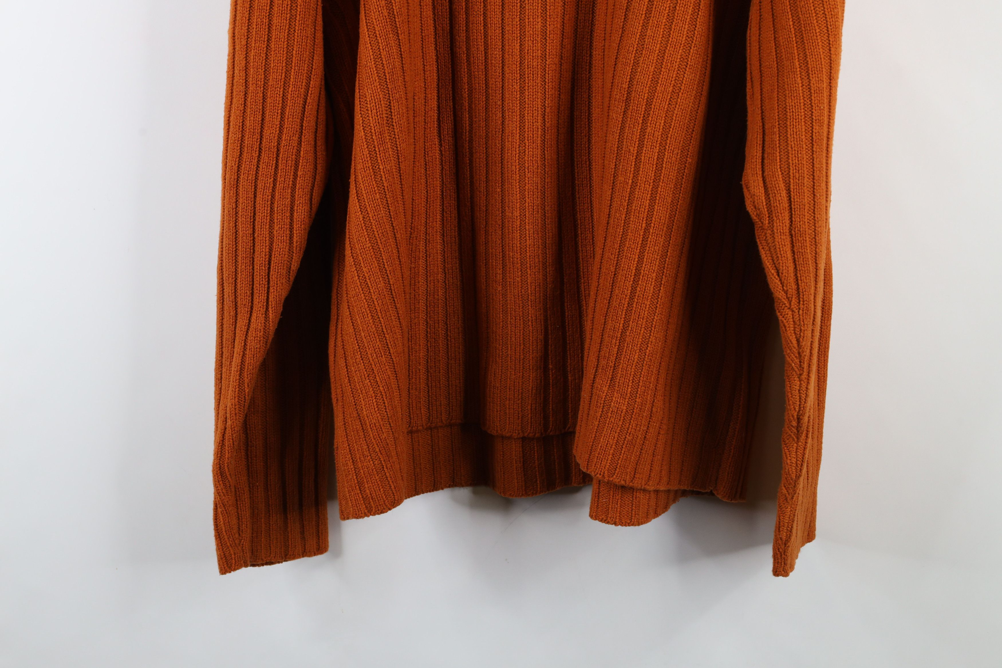 Vintage Vintage 90s Streetwear Ribbed Knit Crewneck Sweater Orange Size US L / EU 52-54 / 3 - 8 Thumbnail