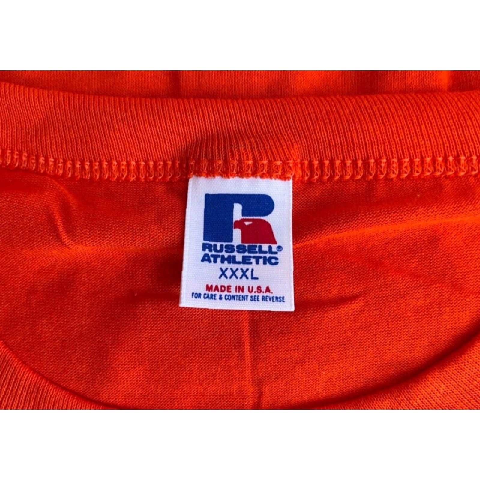 Russell Athletic VINTAGE Russell Athletic T-Shirt Mens 3XL Orange 90s USA Made NWT Deadstock Size US XXL / EU 58 / 5 - 2 Thumbnail