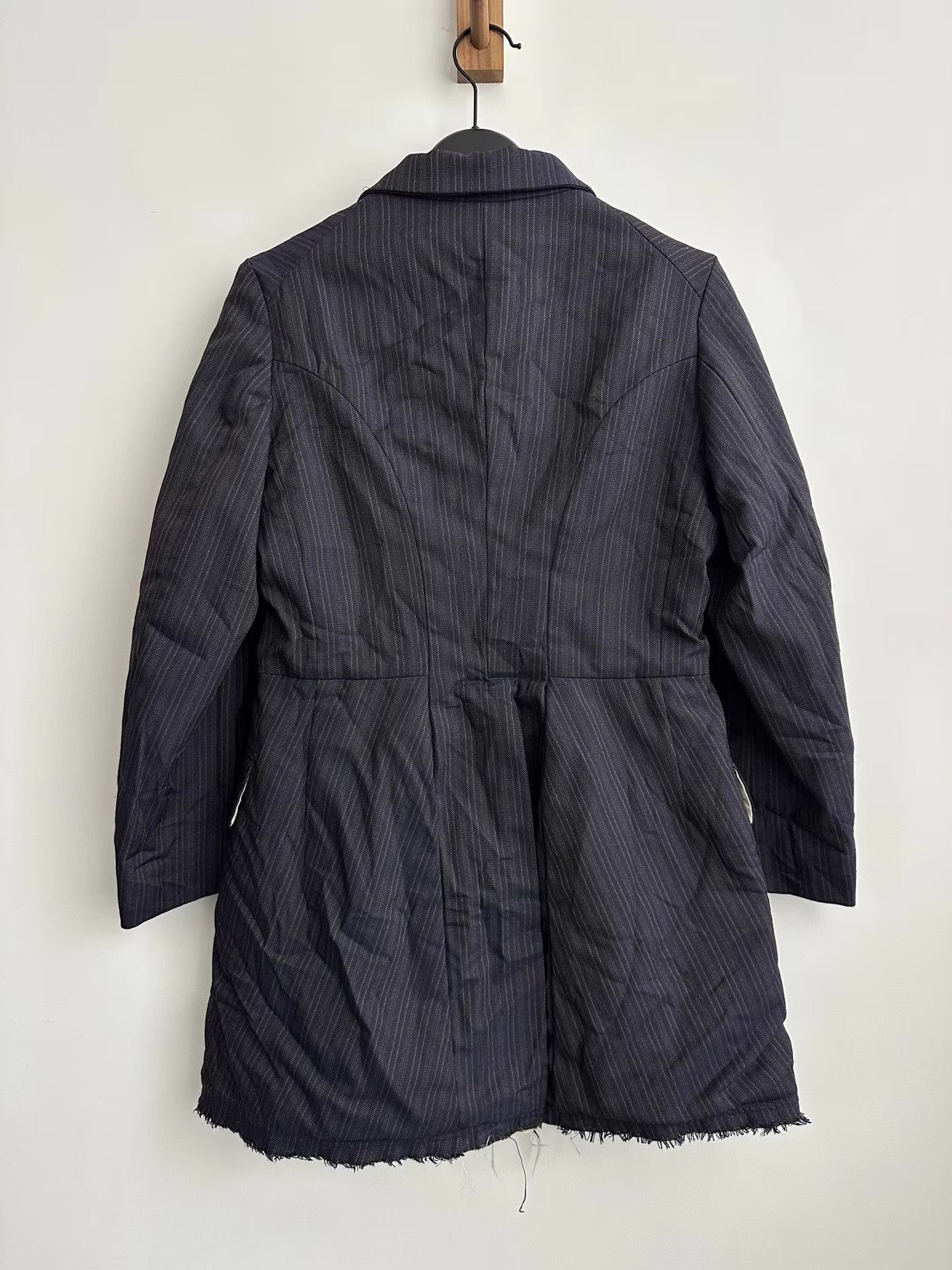 Comme des Garcons Comme des Garçons CDG comcom Striped Long Coat Jacket Ｑ24 Size XS / US 0-2 / IT 36-38 - 2 Thumbnail