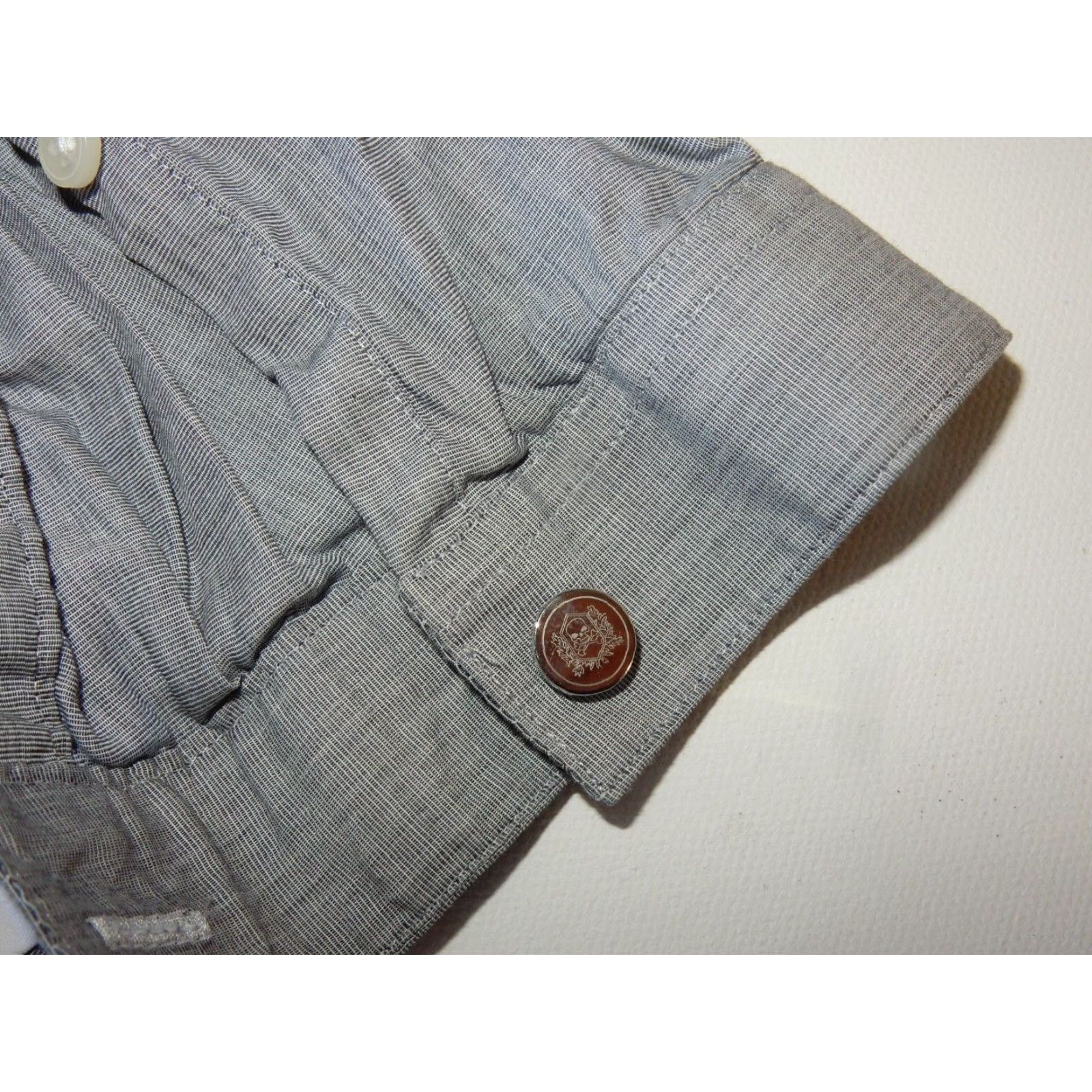 The Kooples VINTAGE The Kooples Button-Up Shirt Men's Slim Fit Size S Gray Long Sleeve Mandarin Collar Size US S / EU 44-46 / 1 - 4 Thumbnail