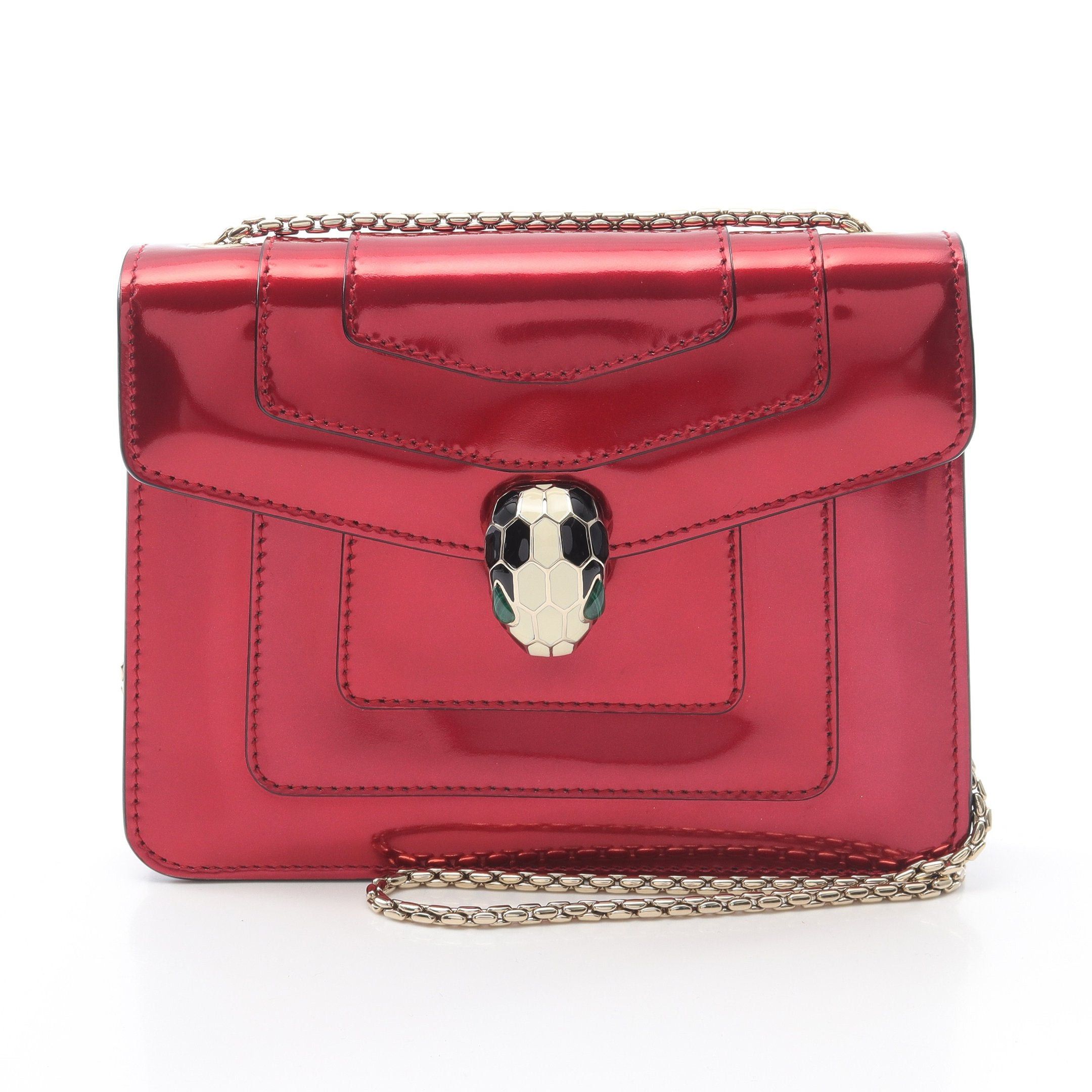 Bvlgari Bvlgari Serpenti Forever Chain Shoulder Bag Leather Red Size ONE SIZE - 1 Thumbnail