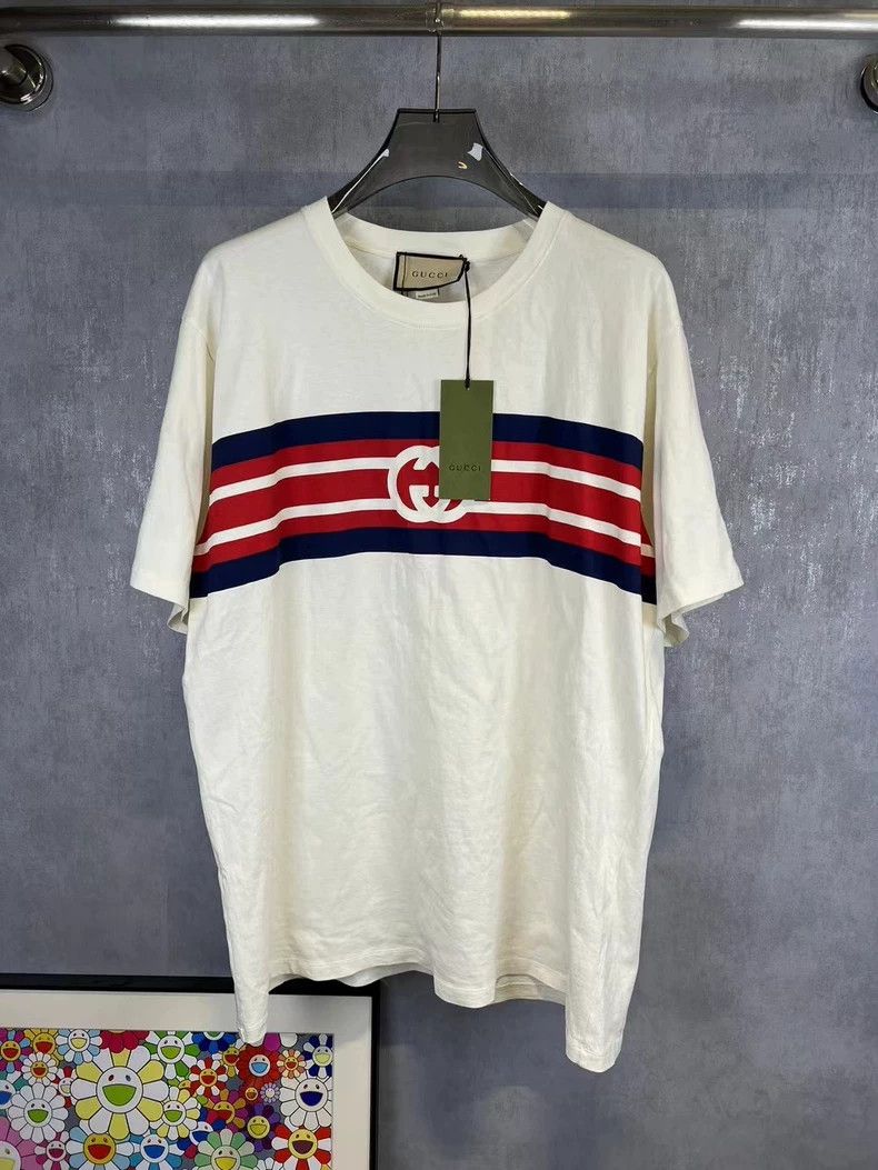 Gucci Gucci Red and blue striped LOGO short sleeves 2503-Nextarr Size US XL / EU 56 / 4 - 1 Thumbnail