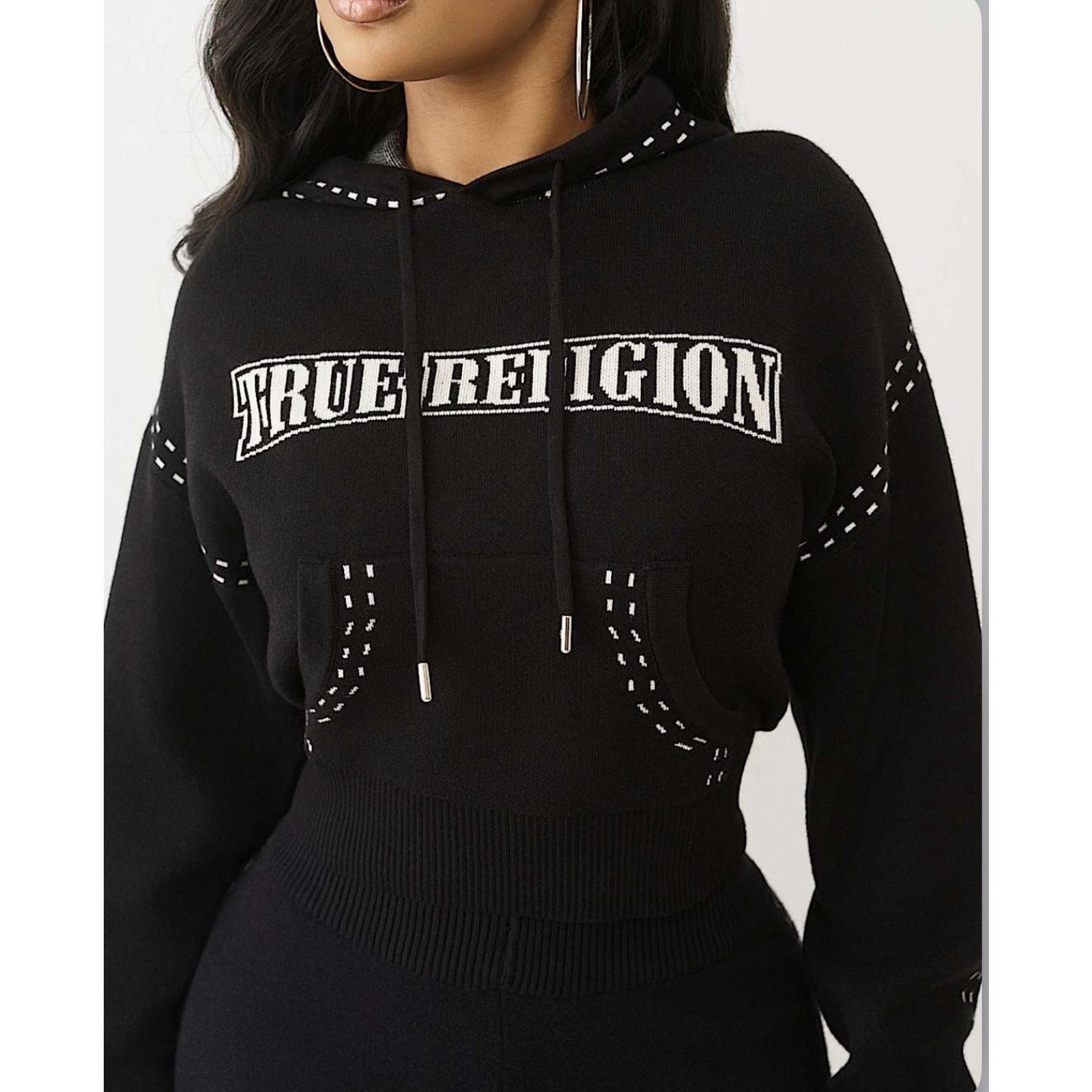 True Religion True Religion Womens Hooded Pullover Sweater Large NWT Size L / US 10 / IT 46 - 1 Thumbnail