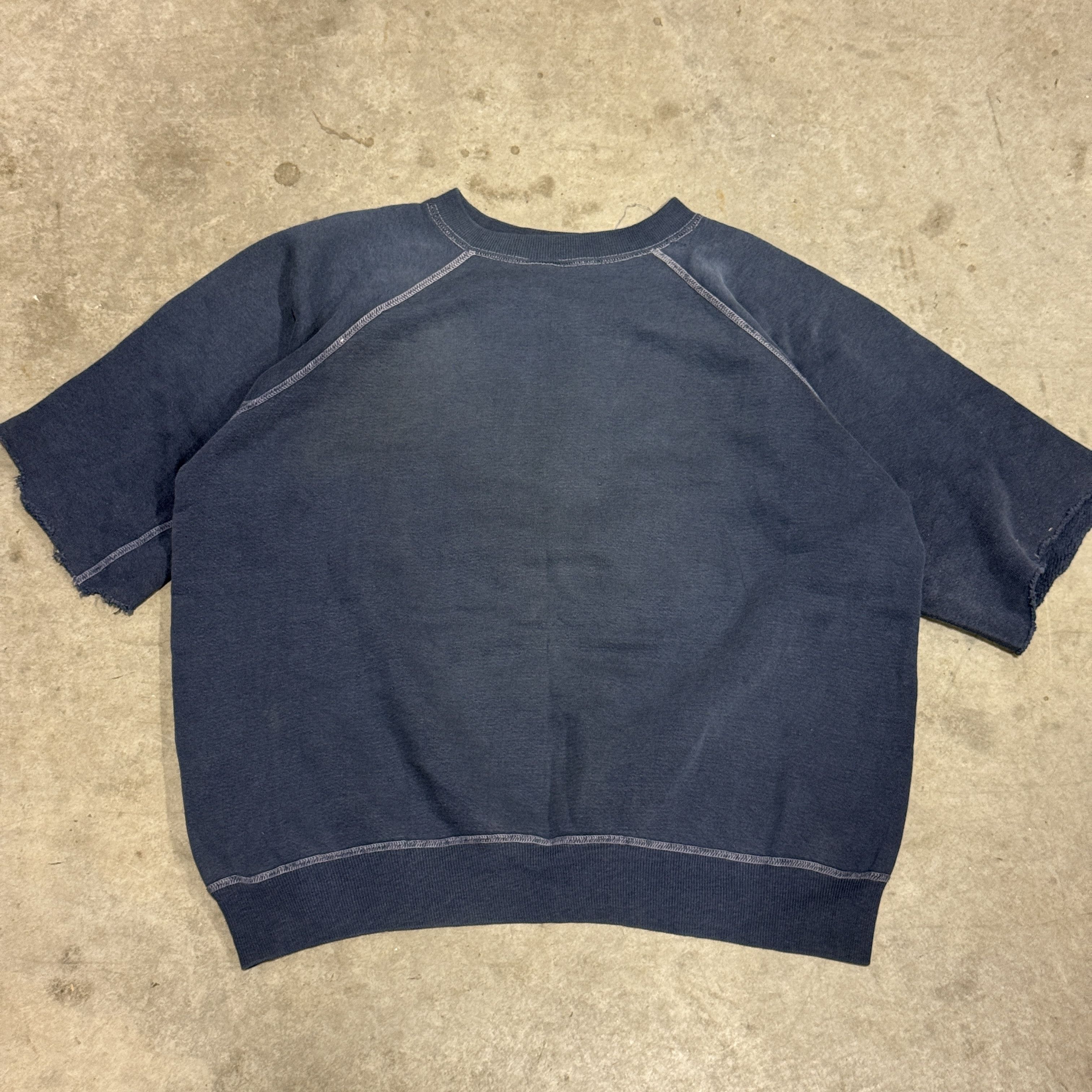 Other Vintage Earlham 50s College Distressed Navy Short Sleeve Sweatshirt Size L RARE Size US L / EU 52-54 / 3 - 6 Thumbnail