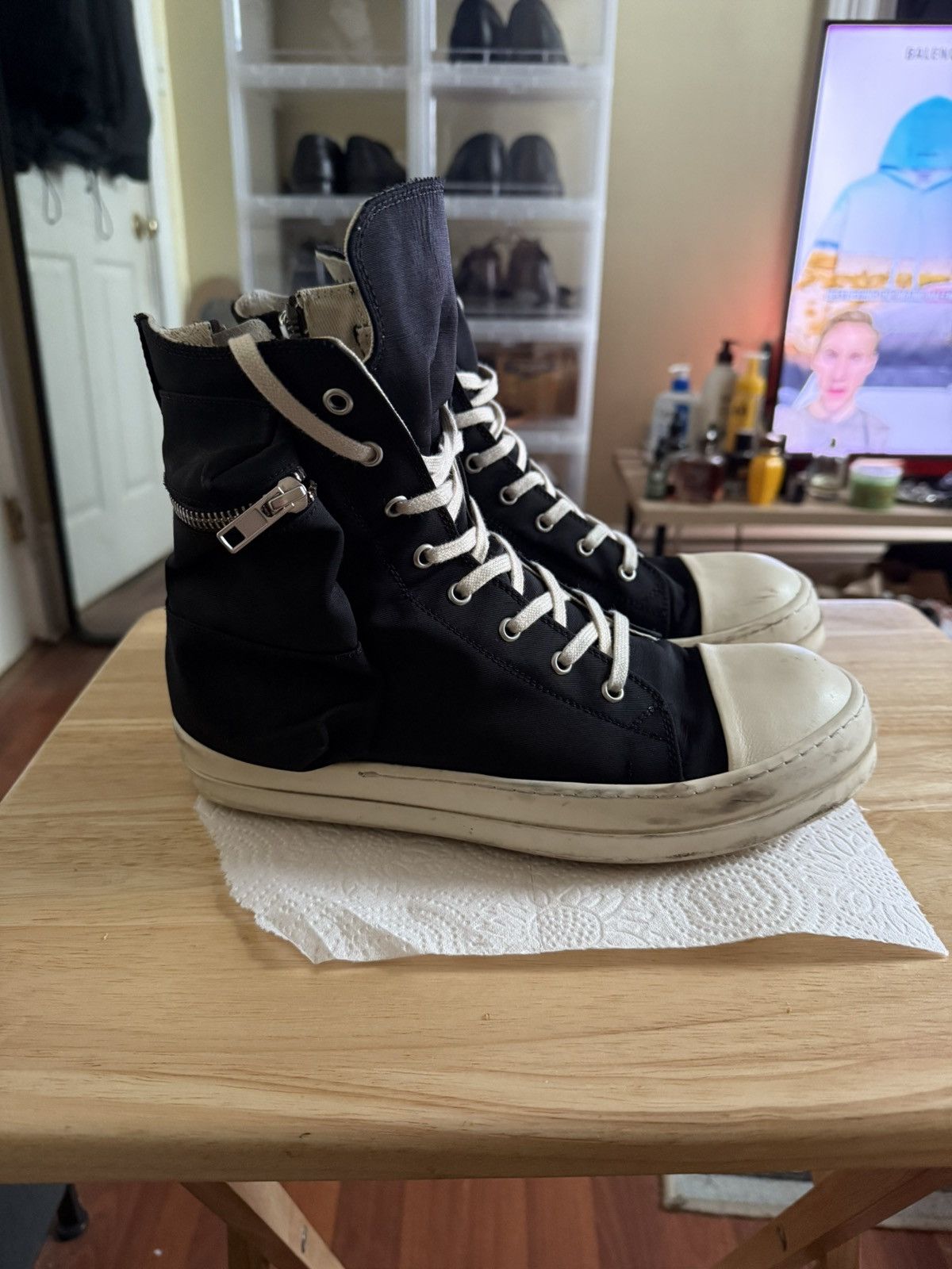 Rick Owens Rick Owens DRKSHDW Cargo Ramones Black/Milk 41.5 Size US 8.5 / EU 41-42 - 6 Thumbnail