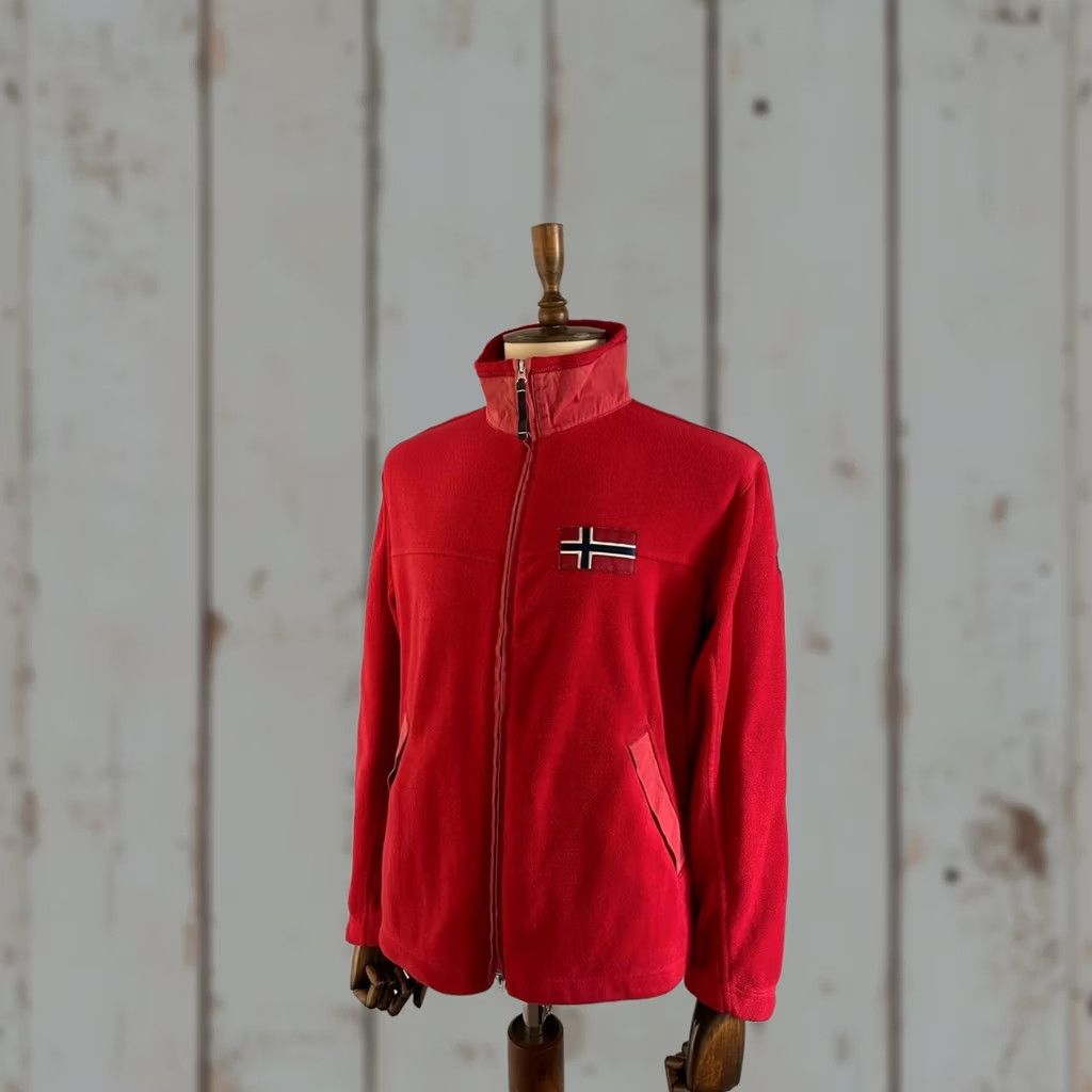 Napapijri Napapijri Jacket Men L Red Long Sleeve Fleece Polyester Zip 66CM 59CM Breathable Lightweight Winter Campus Business Casual Sports Size US L / EU 52-54 / 3 - 1 Thumbnail