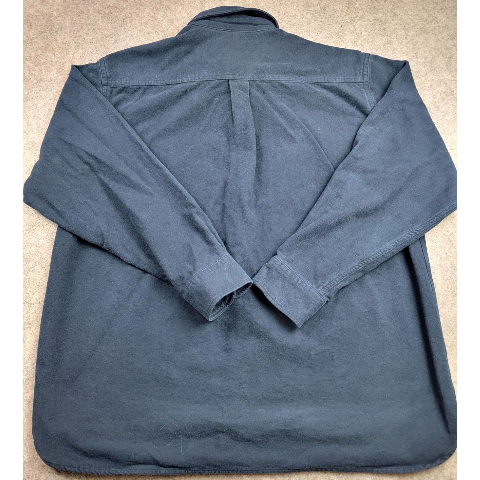 Vintage LL Bean Shirt Mens XL Blue Chamois Cloth Button-Down Long Sleeve Pockets Outdoors Premium Cotton Flannel Heavyweight Regular Fit Size US XL / EU 56 / 4 - 7 Thumbnail