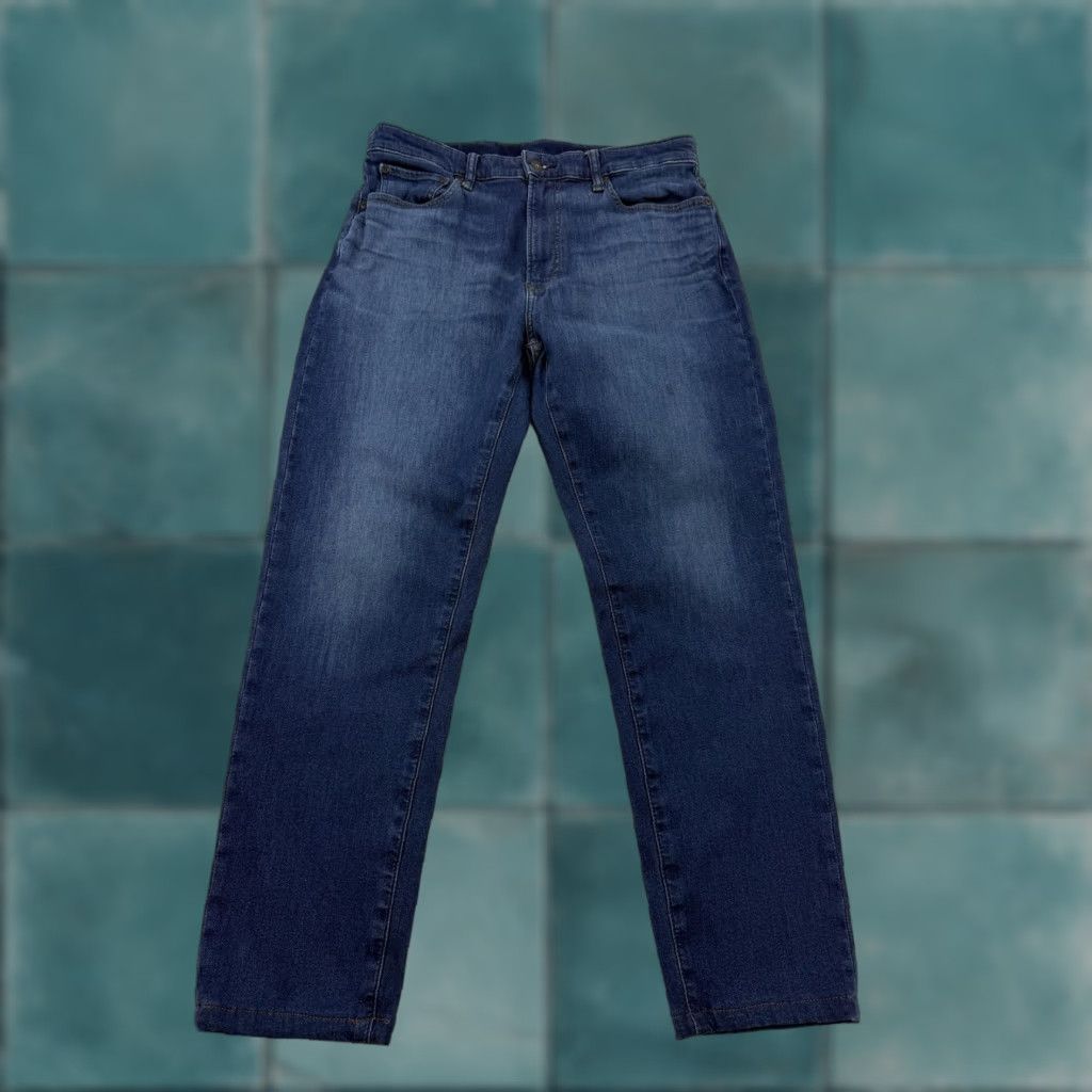 Uniqlo Uniqlo Jeans Womens Medium Blue Elastic Waist Drawstring Straight Stretch Denim Pants Size 32" / US 10 / IT 46 - 1 Thumbnail