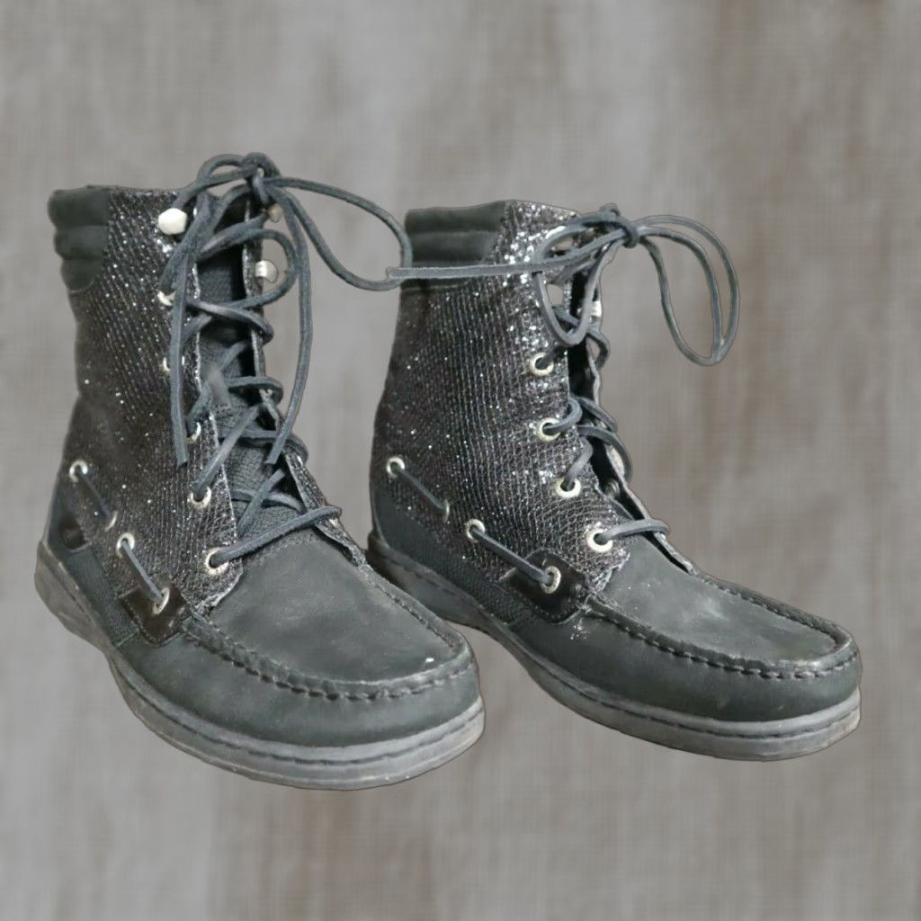 Sperry Sperry Top-Sider Womens Size 7M Black Sparkly Faux Fur Lined Boots 9173683 Size US 7 / IT 37 - 1 Thumbnail