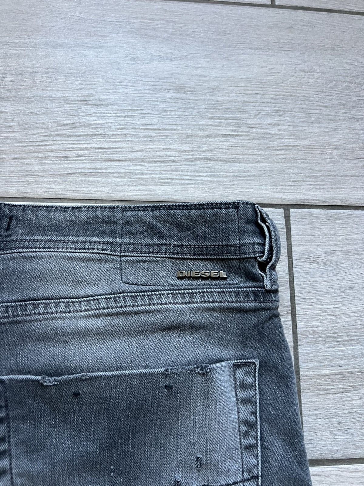 Diesel TRASHED🔥DIESEL GRAY SWEATPANT Y2K DENIM PANTS METAL LOGO Size US 36 / EU 52 - 19 Thumbnail