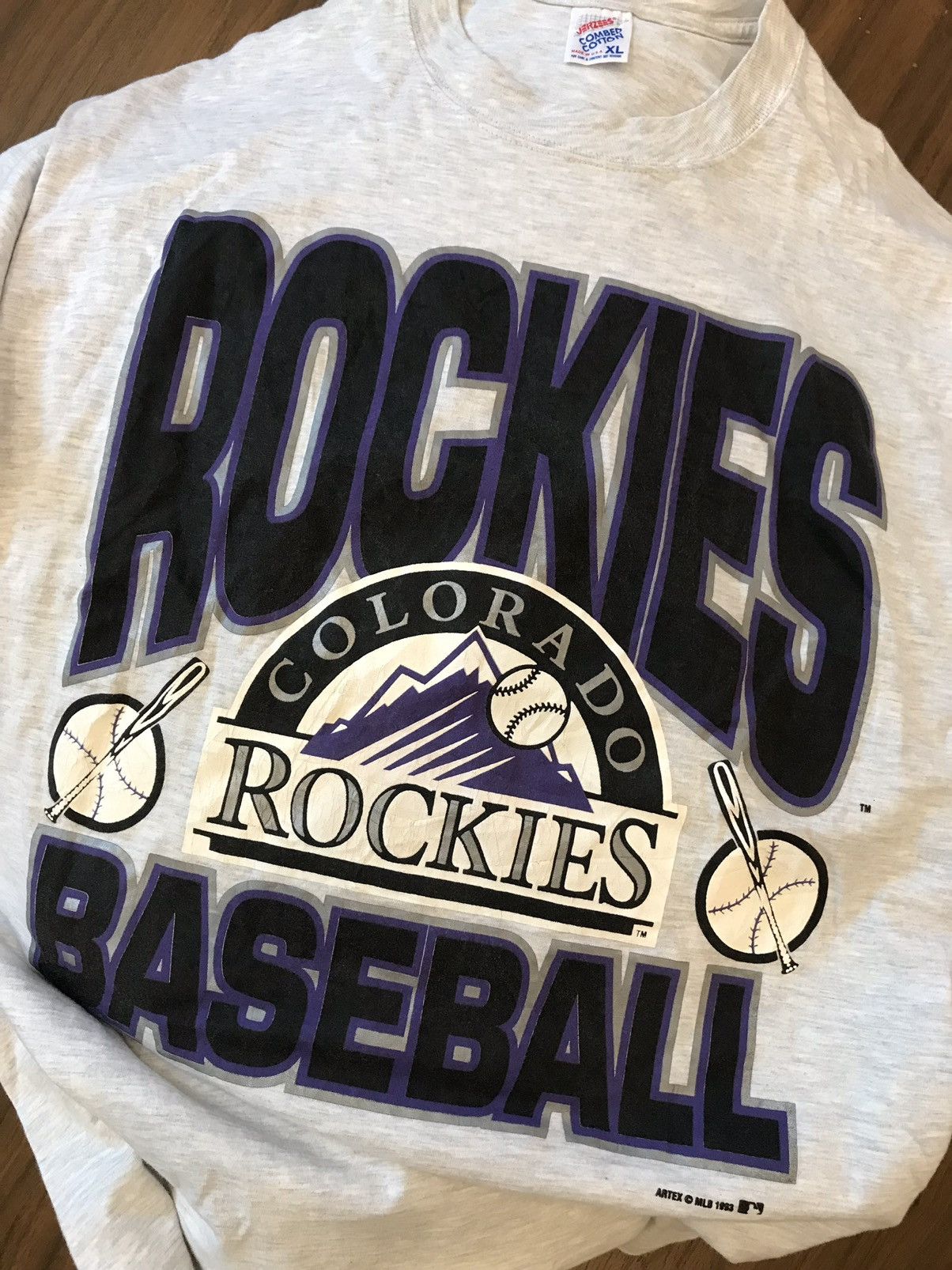 MLB 90s MLB Colorado Rockies Tshirt Size US XL / EU 56 / 4 - 2 Thumbnail