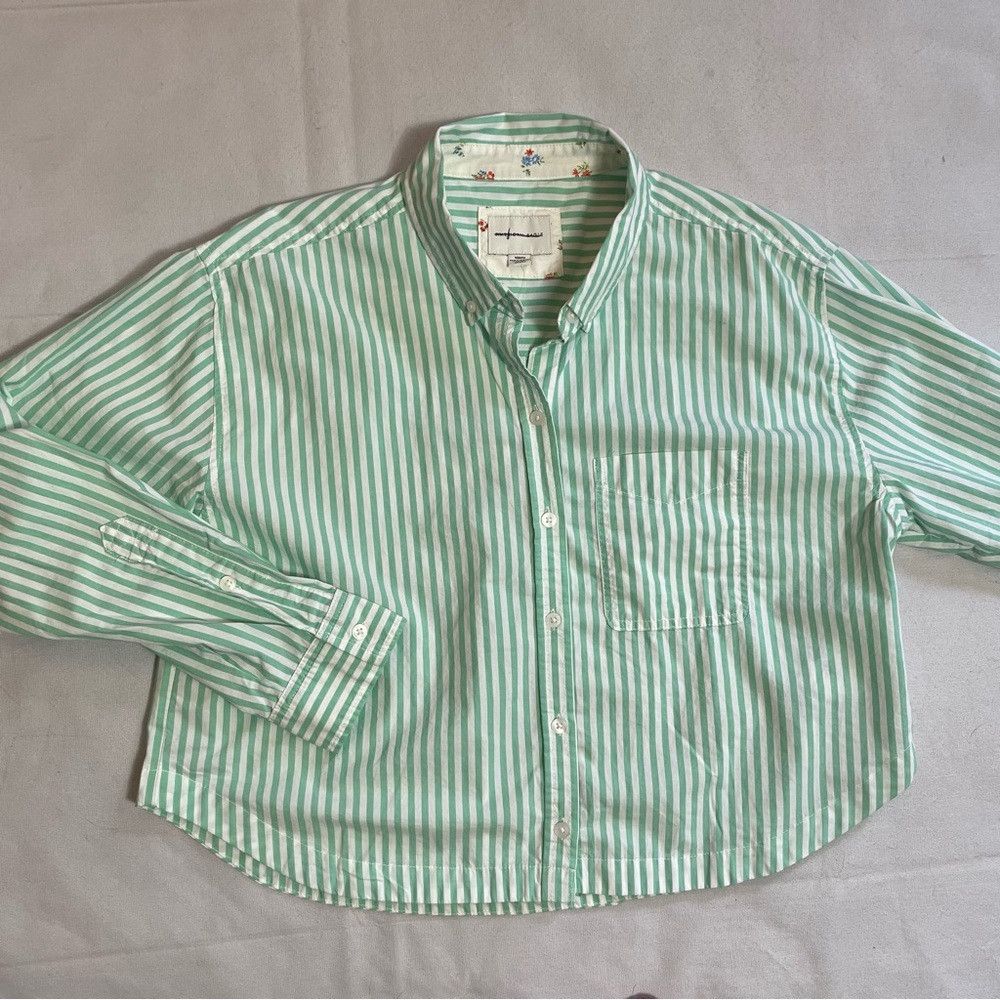American Eagle Outfitters New American Eagle Outfitters Relaxed Fit Crop Striped Long Size M / US 6-8 / IT 42-44 - 5 Thumbnail