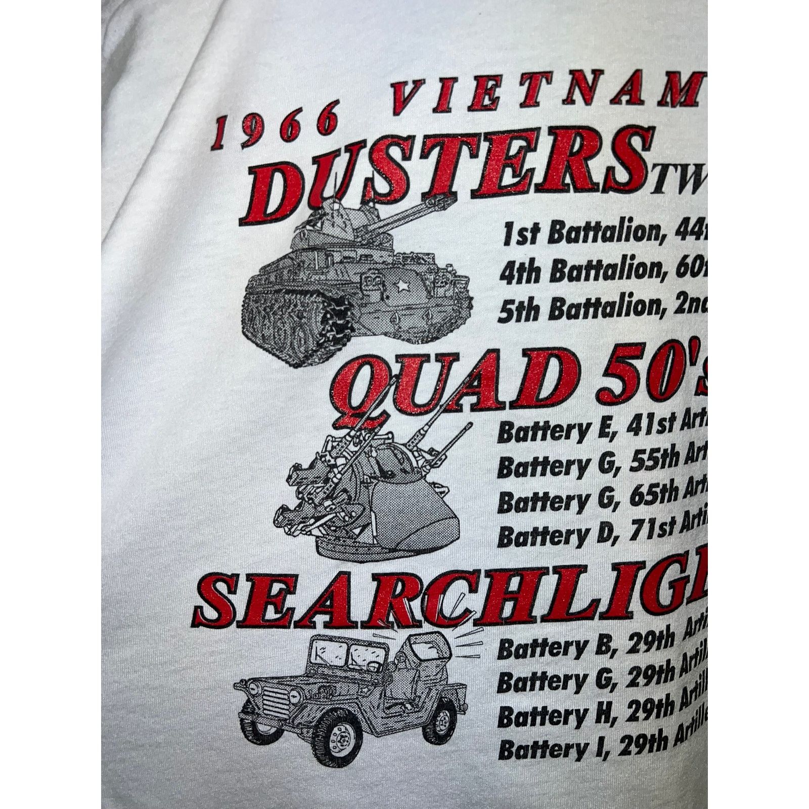 Fruit Of The Loom 90s Dusters Quads Searchlights Vietnam Army Soldier Shirt 3X Size US XXL / EU 58 / 5 - 9 Thumbnail