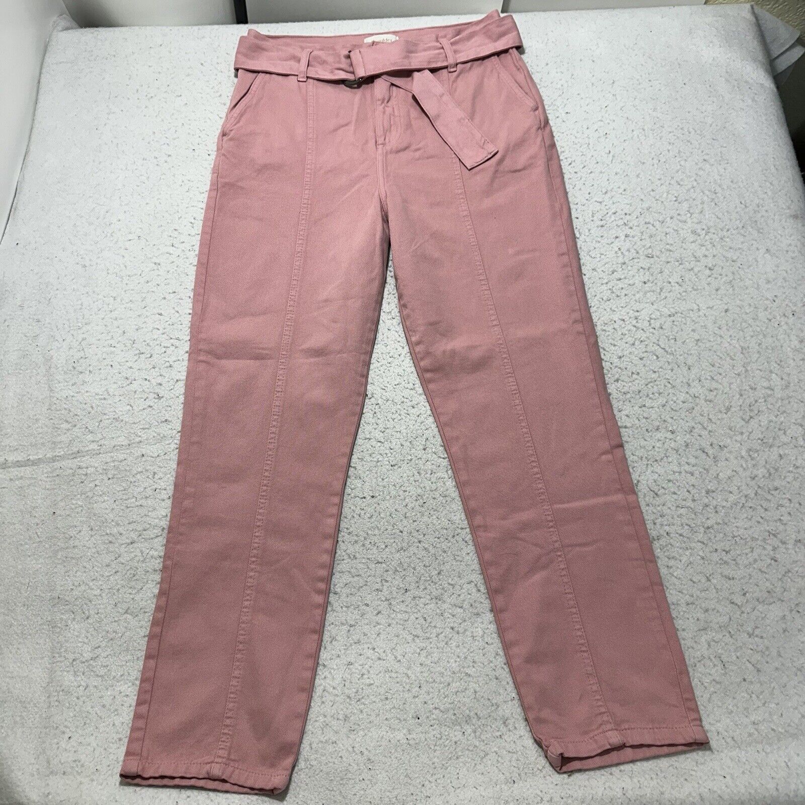Other Shoulder 40 12 Mauve Pink High Rise Slim Jeans With Belt Size 34" / US 12 / IT 48 - 1 Thumbnail