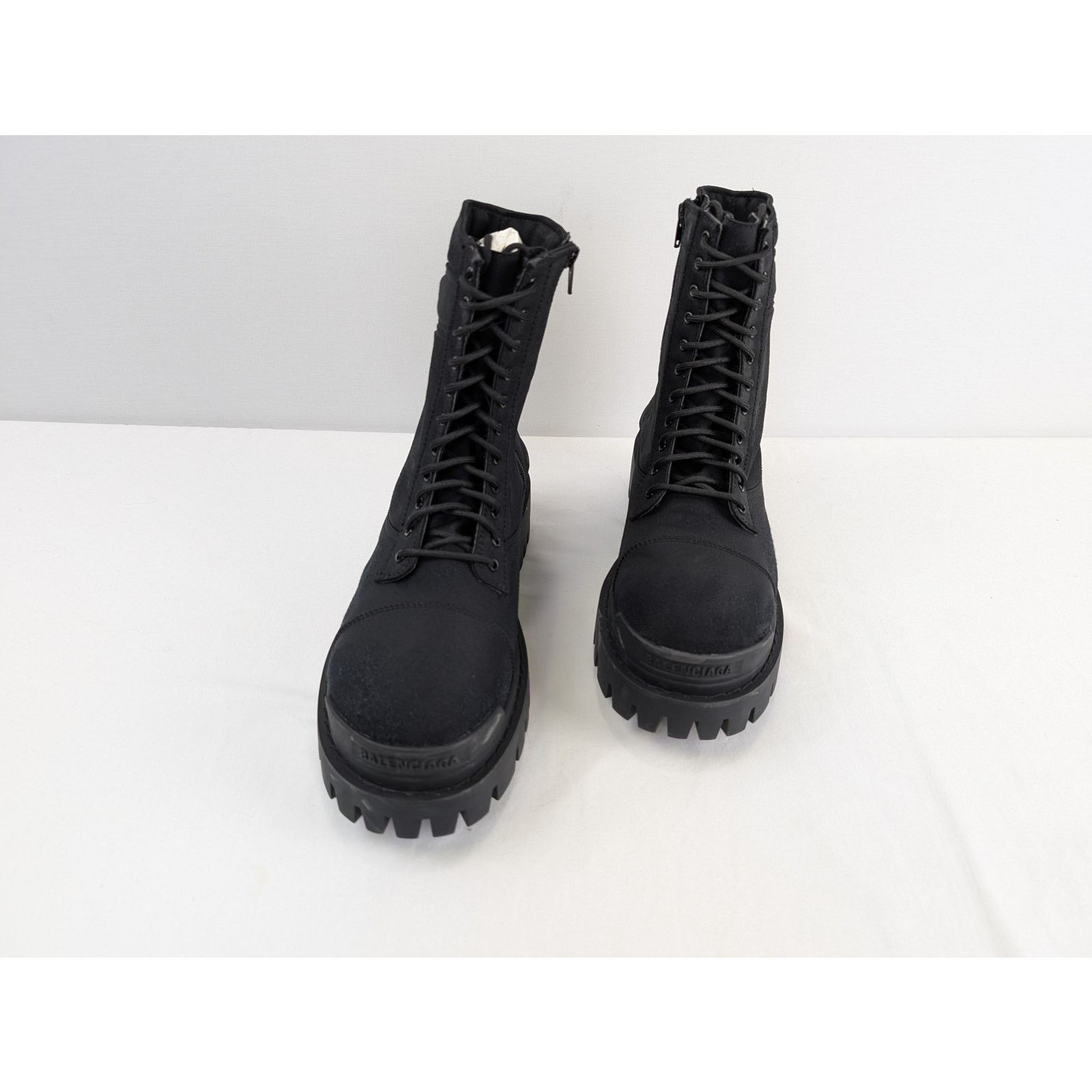 Balenciaga o1rshd1 Nylon Canvas/Used Effect New Combat Strike Boots Size US 12 / EU 45 - 8 Thumbnail