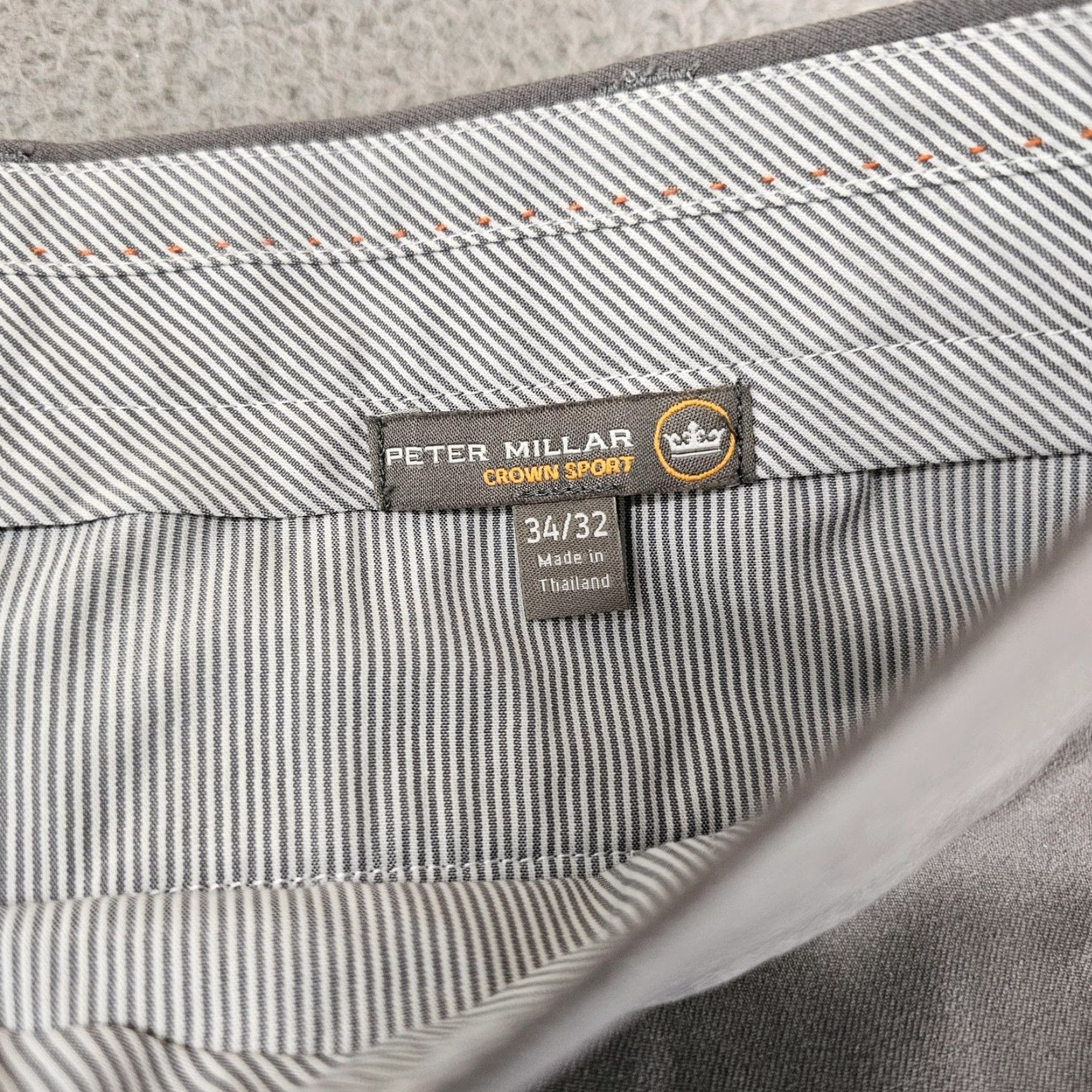 Peter Millar Peter Millar Dress Pants Mens 34x30 Gray Crown Sport Flat Front Pockets Slim Straight Logo 100% Polyester Business Casual Size US 34 / EU 50 - 2 Thumbnail