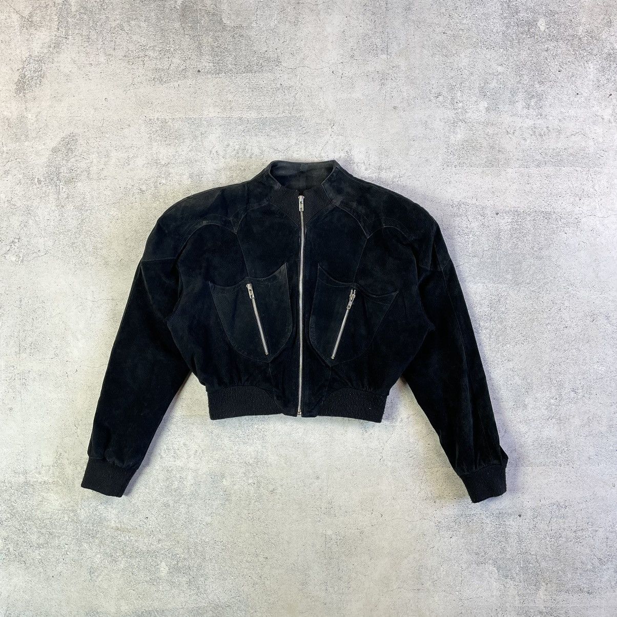 Thierry Mugler × Vintage 80’s-90’s THIERRY MUGLER ARCHIVE CROPPED BOMBER JACKET Size M / US 6-8 / IT 42-44 - 1 Thumbnail