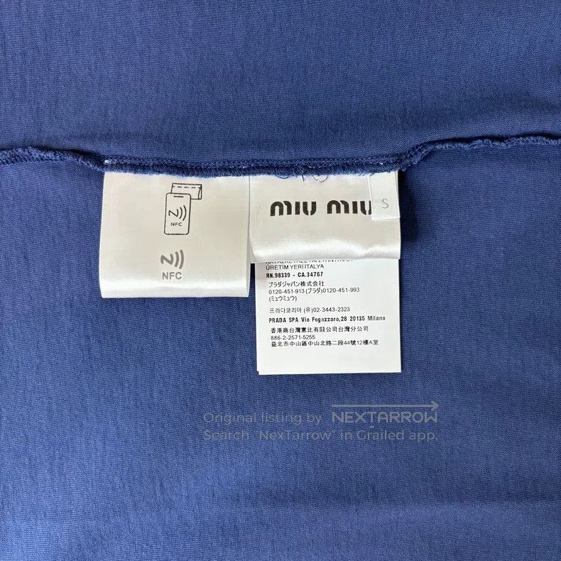 Miu Miu Miu Miu Size XS Retro washed blue long sleeve T Size XS / US 0-2 / IT 36-38 - 4 Thumbnail