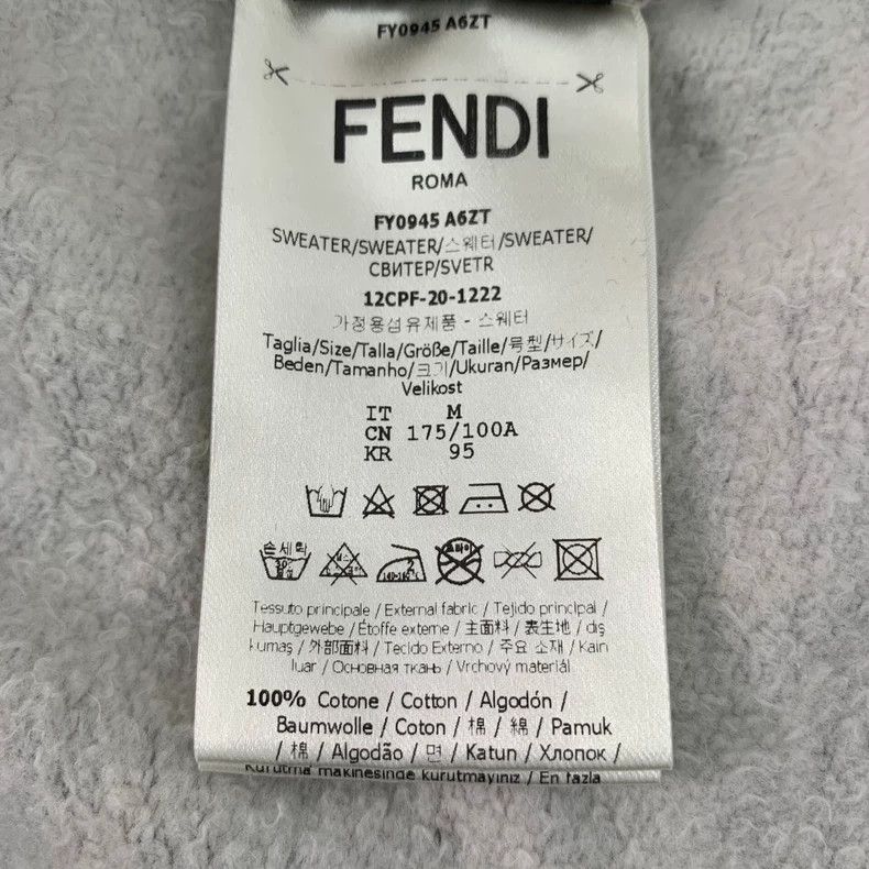 FENDI Dark brown logo letter full-print cotton hooded draw