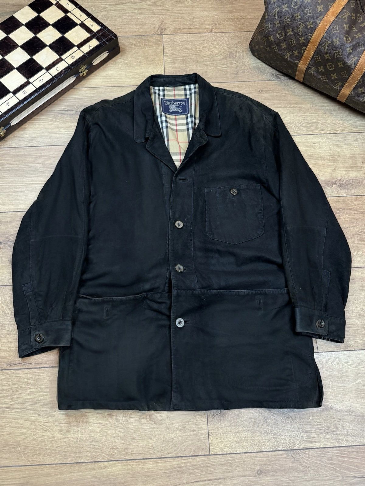 Burberry Vintage leather jacket Burberry original luxury casual item Size US XL / EU 56 / 4 - 1 Thumbnail