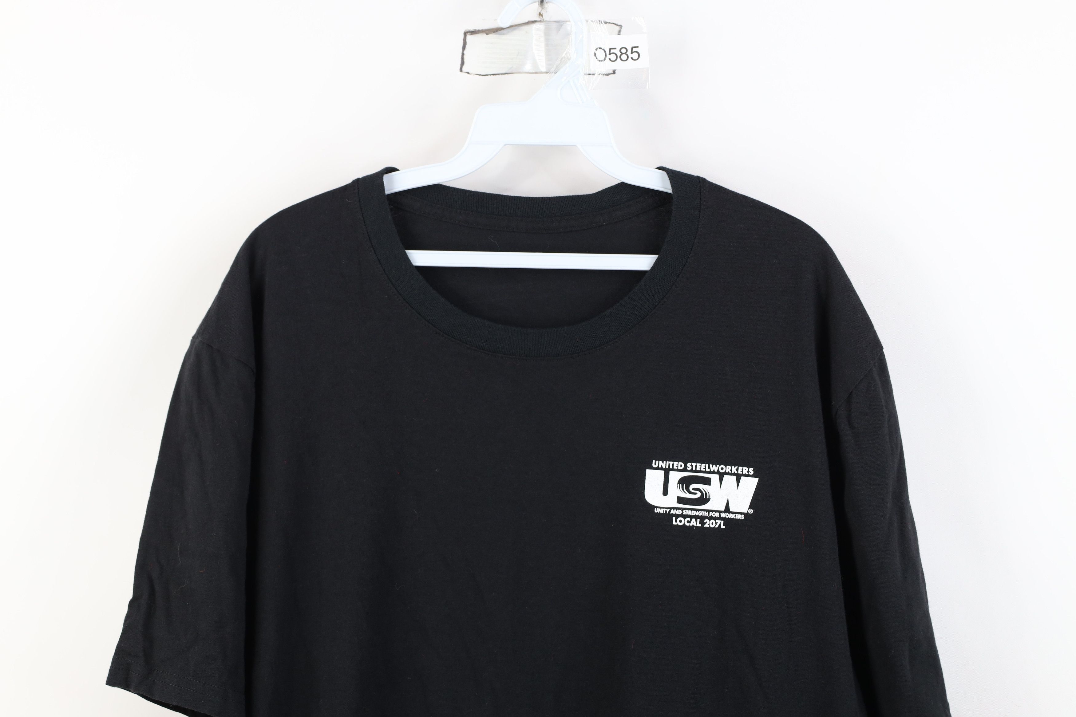 Vintage Y2K Local 207L United Steelworkers Union Dawg T-Shirt Black Size US XXL / EU 58 / 5 - 2 Thumbnail