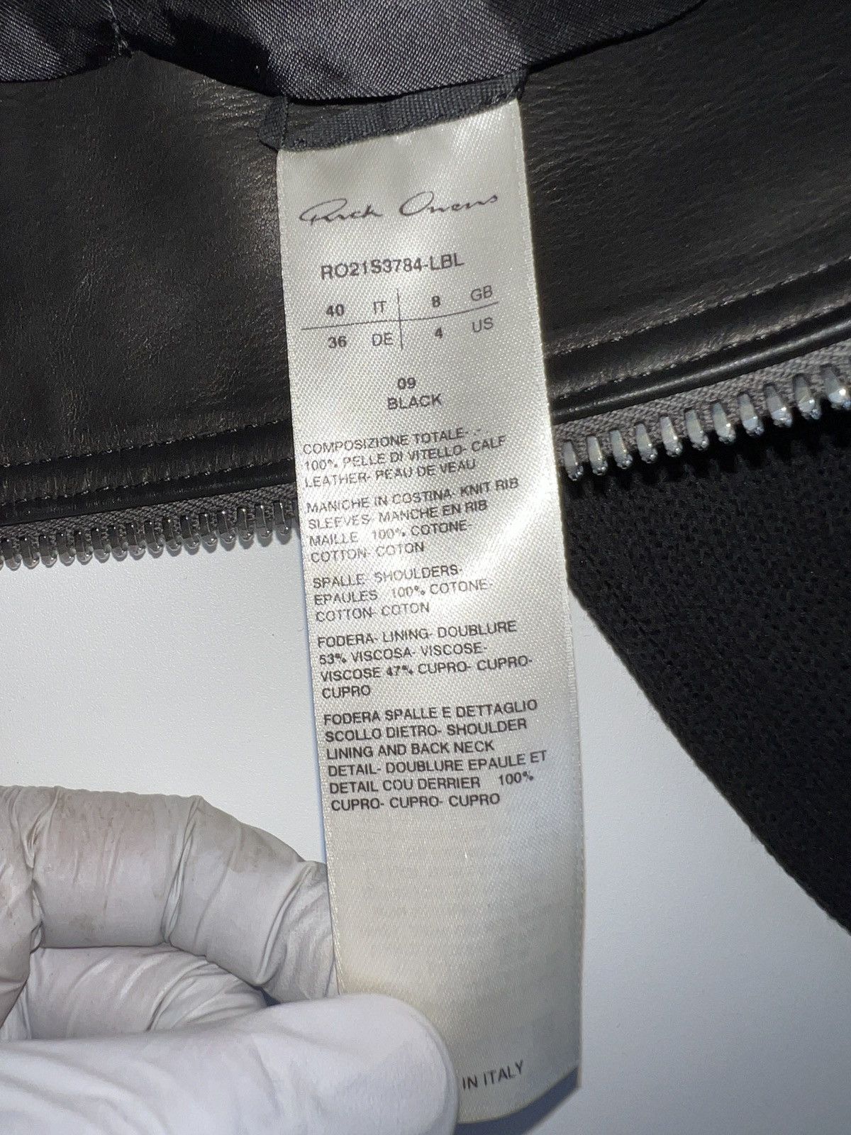 Rick Owens PHLEGETHON SS21 Calf leather Big shoulder Biker Jacket Size S / US 4 / IT 40 - 10 Thumbnail