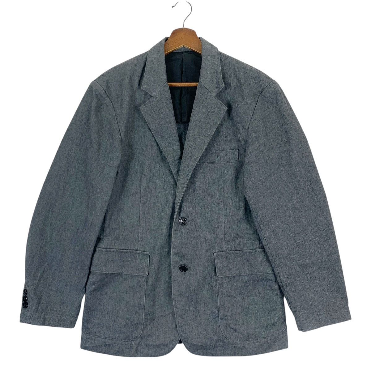 Japanese Brand × Vintage Vintage Stabilizer GNZ Plain Gray Blazer Coat Size US M / EU 48-50 / 2 - 1 Thumbnail