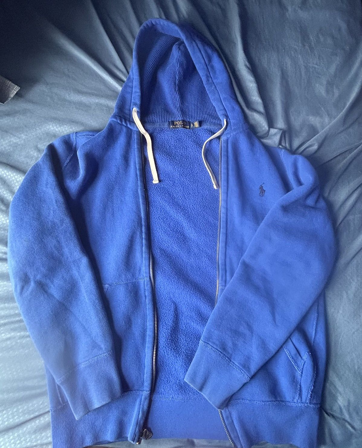 Polo Ralph Lauren Blue polo Ralph Lauren zip up waffle hood Size S / US 4 / IT 40 - 1 Thumbnail