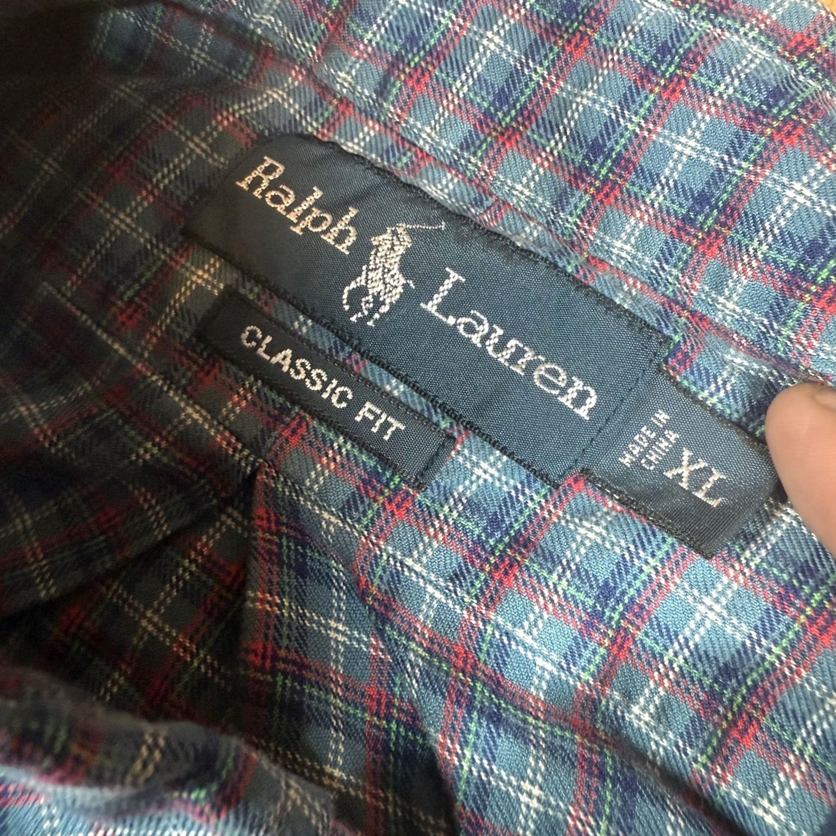 Polo Ralph Lauren Polo Ralph Lauren Button-Up Shirt Mens XL Classic Fit Gingham Check Green Red Pony Sleeve Long Sleeve Button Multicolor Men’s XL Size US XL / EU 56 / 4 - 3 Thumbnail