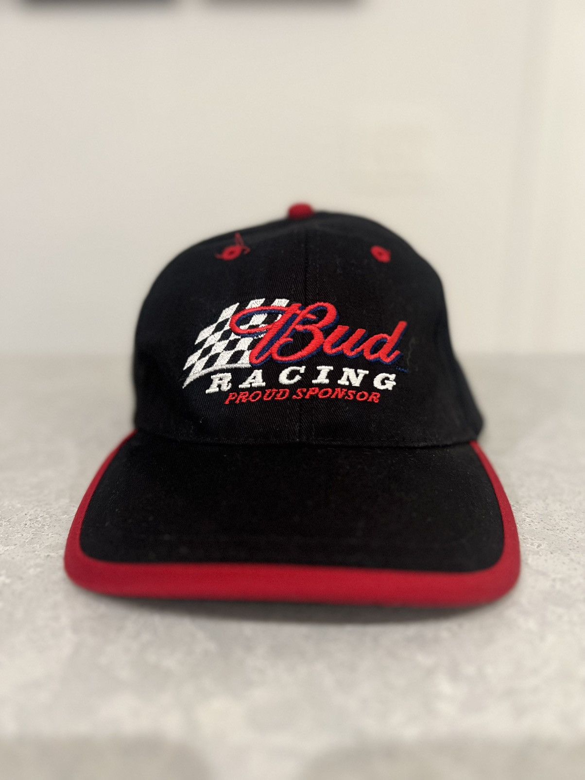 Vintage Vintage Budweiser Racing NASCAR Dad Hat Adjustable Strap Size ONE SIZE - 1 Thumbnail