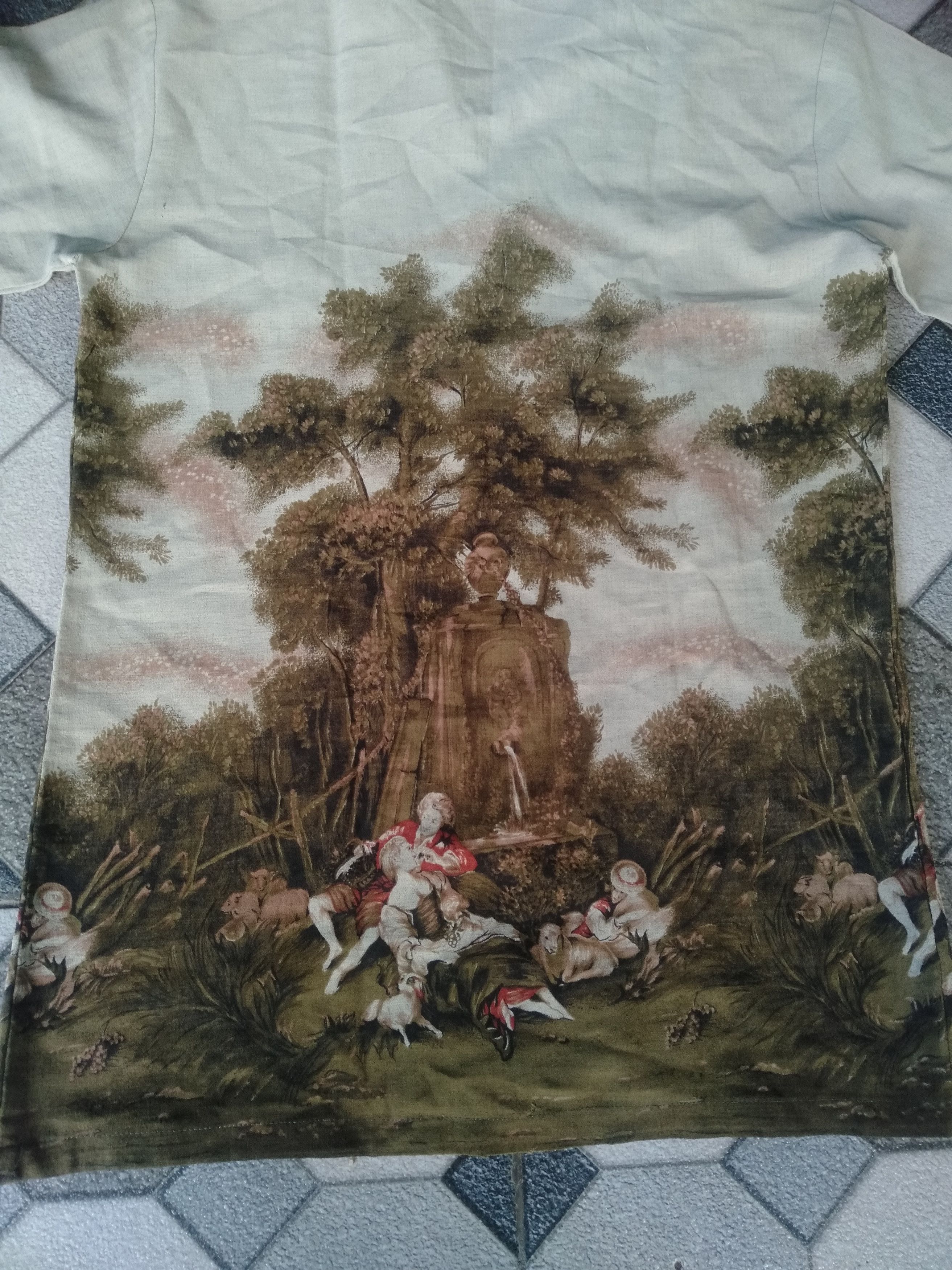 Seditionaries Vintage 80s Print Polo Shirt Louis Aubusson Painting Size US M / EU 48-50 / 2 - 4 Thumbnail