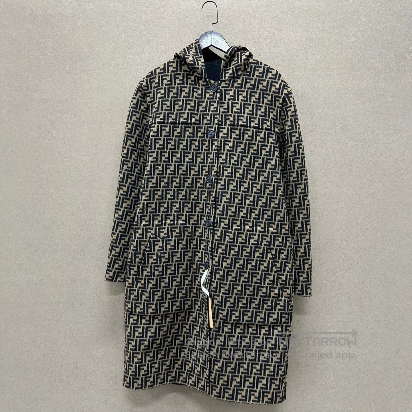 Fendi Fendi Black Logo Reverse Long Coat. Size XL / US 12-14 / IT 48-50 - 3 Thumbnail