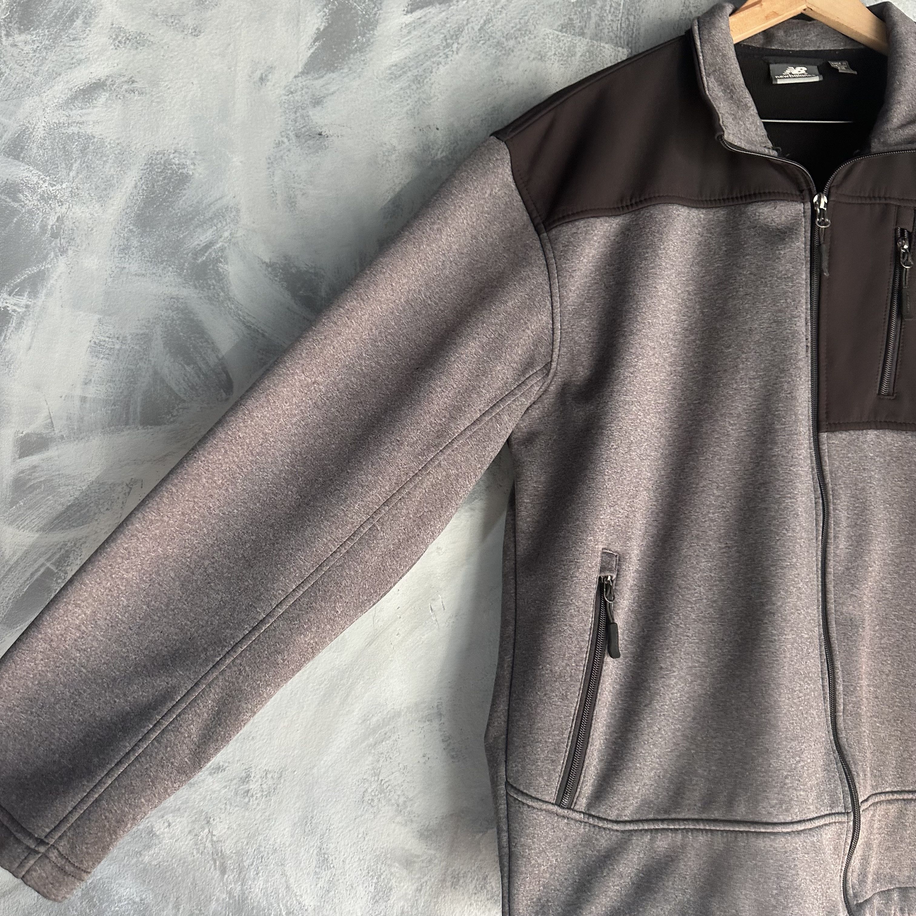 New Balance New Balance Fleece Jacket Mens Medium Gray Black Size US M / EU 48-50 / 2 - 2 Thumbnail
