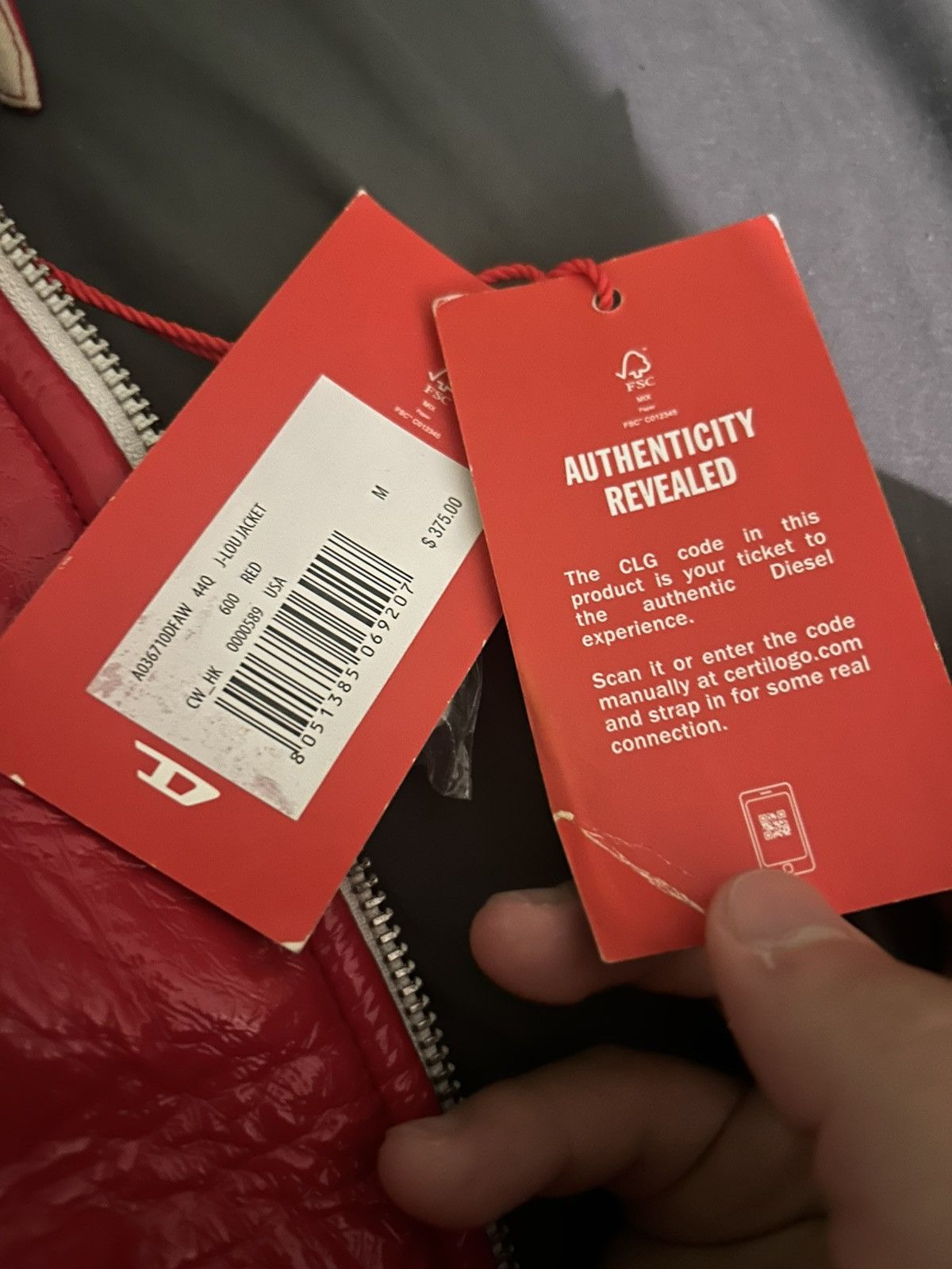 Diesel Diesel Red Vinyl Jacket Size US M / EU 48-50 / 2 - 7 Thumbnail