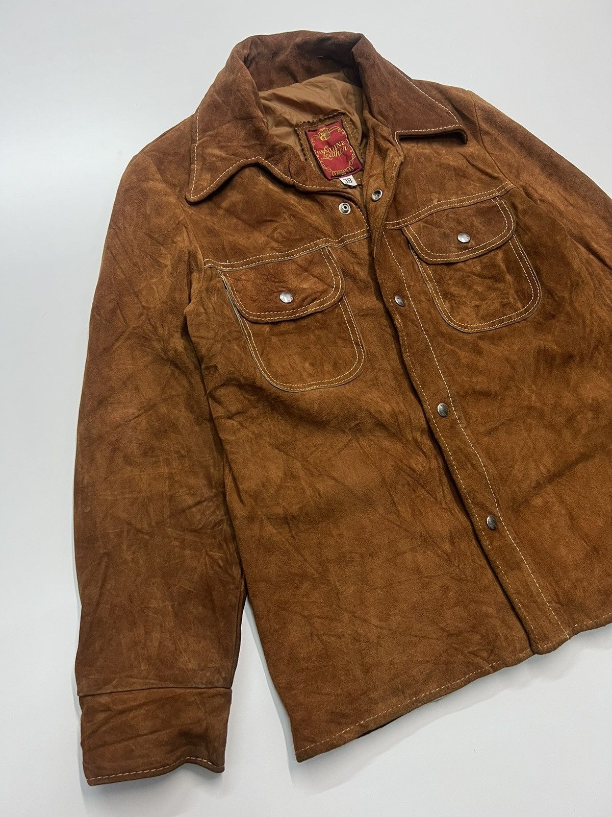 Genuine Leather 🔥VINTAGE GENUINE LEATHER JACKET R SHERMAN Size US M / EU 48-50 / 2 - 2 Thumbnail