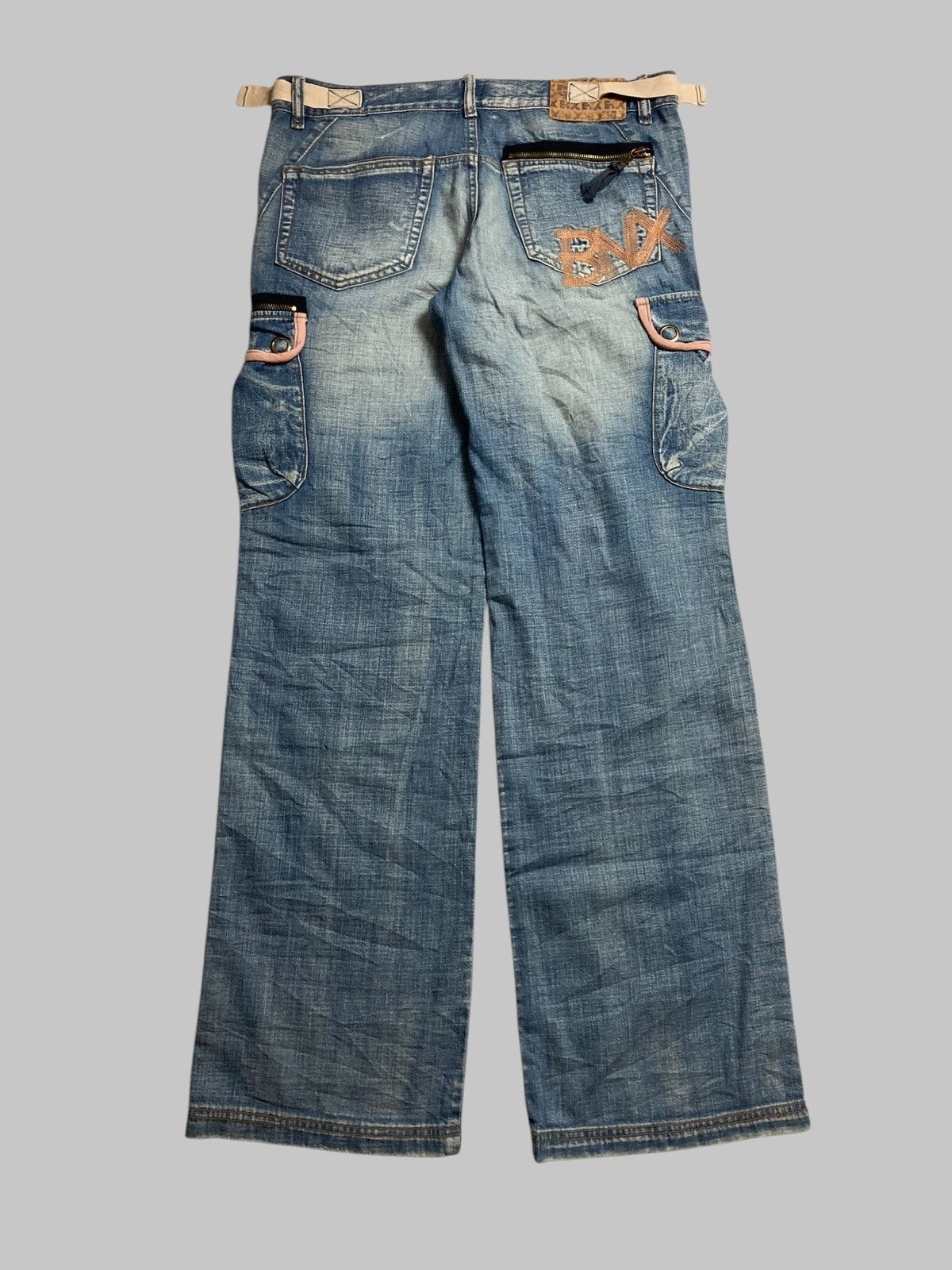 Hysteric Glamour DNX Cargo Jeans Patchwork Studded Washed Rare Design💥 Size US 33 - 4 Thumbnail